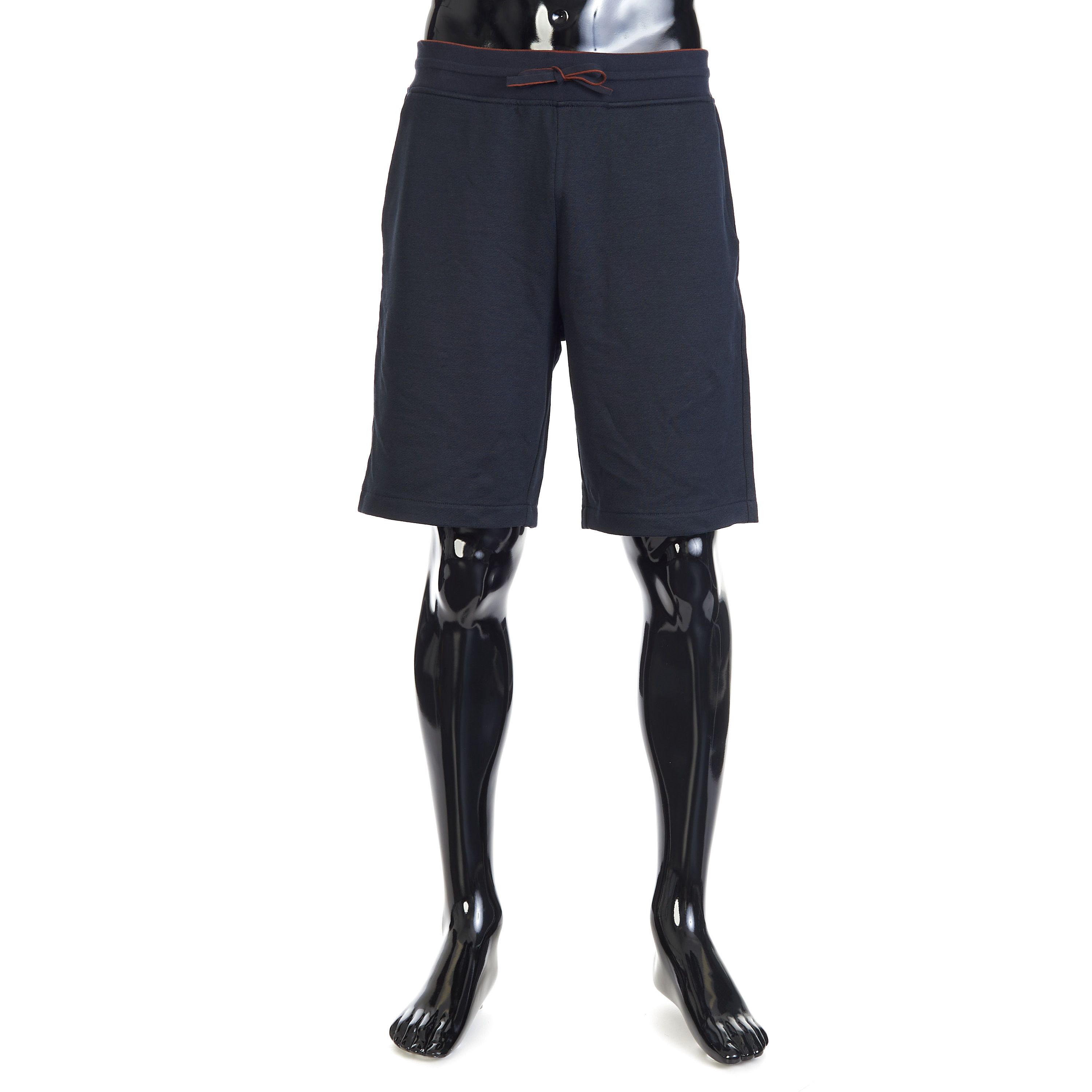 image of Loro Piana Cairns Bermuda Shorts In Navy Blue Cotton & Linen Jersey, Men's (Size 32)