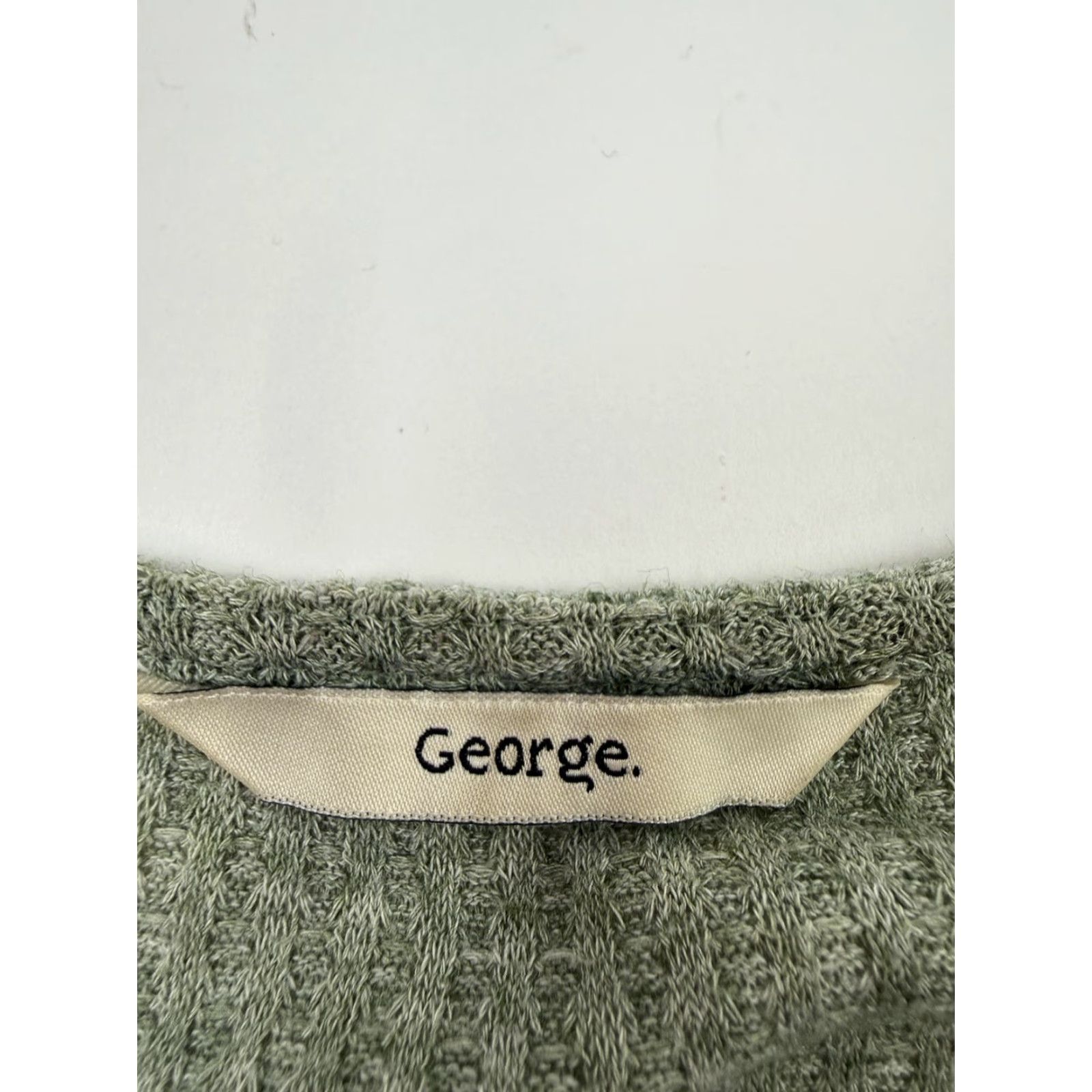 George George Shirt Womens Small Green Waffle Knit Short Sleeve Tie Front Top Size S / US 4 / IT 40 - 3 Thumbnail