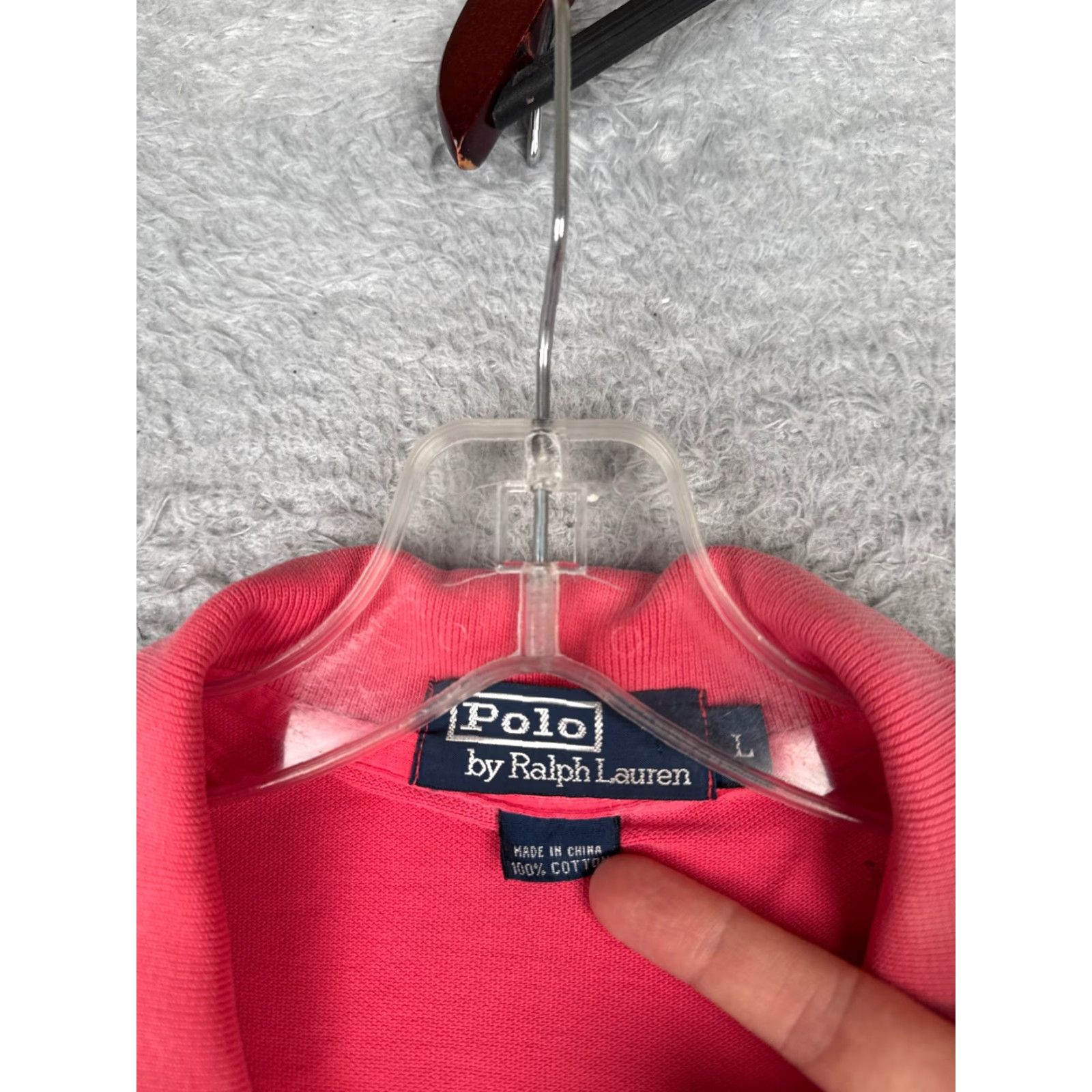 Ralph Lauren VINTAGE Ralph Lauren Polo Shirt Men L Pink 100% Cotton Jersey Slim Regular Crew/Collar Polo Size US L / EU 52-54 / 3 - 7 Thumbnail