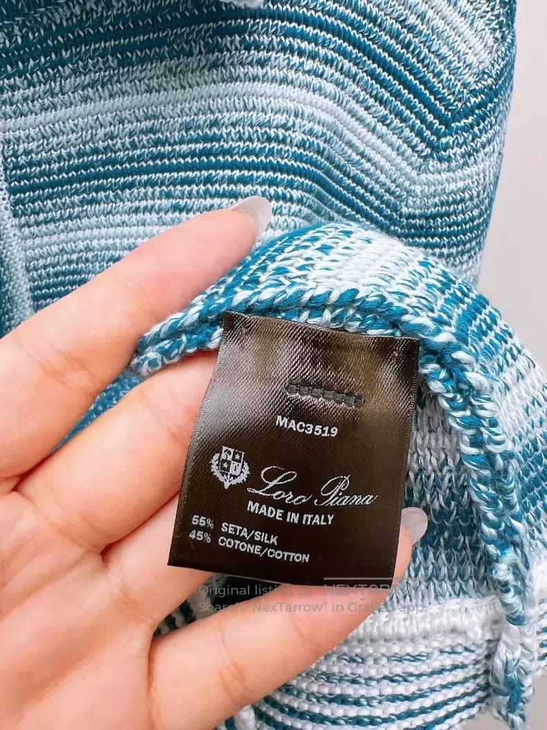 Loro Piana Loro Piana Navy and White Gradient Striped Crewneck Knit S Size XS / US 0-2 / IT 36-38 - 8 Thumbnail