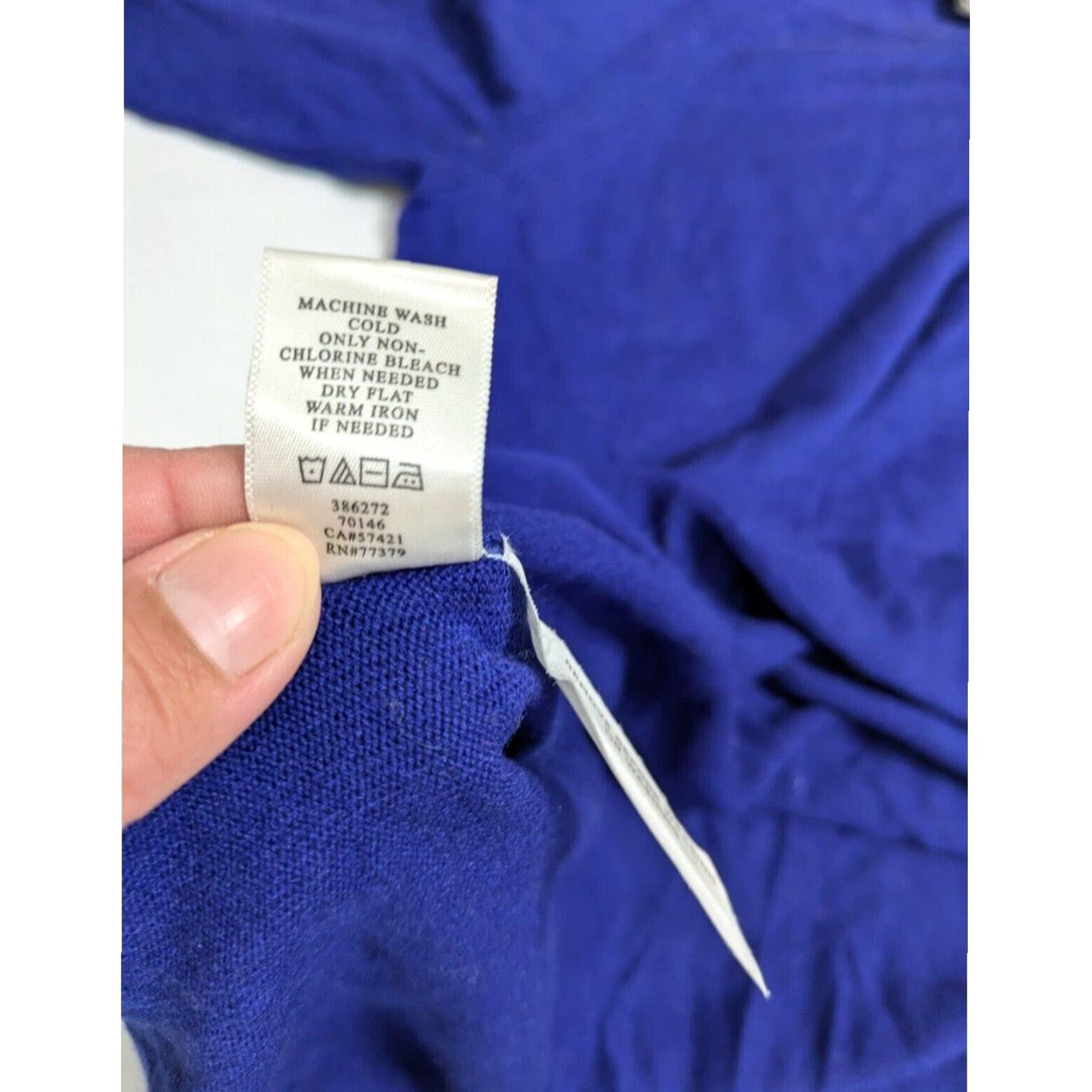 Ann Taylor Ann Taylor Women’s Medium Blue Round Neck Knit Side Long Sleeve Pullover Top Shirt Size M / US 6-8 / IT 42-44 - 4 Thumbnail