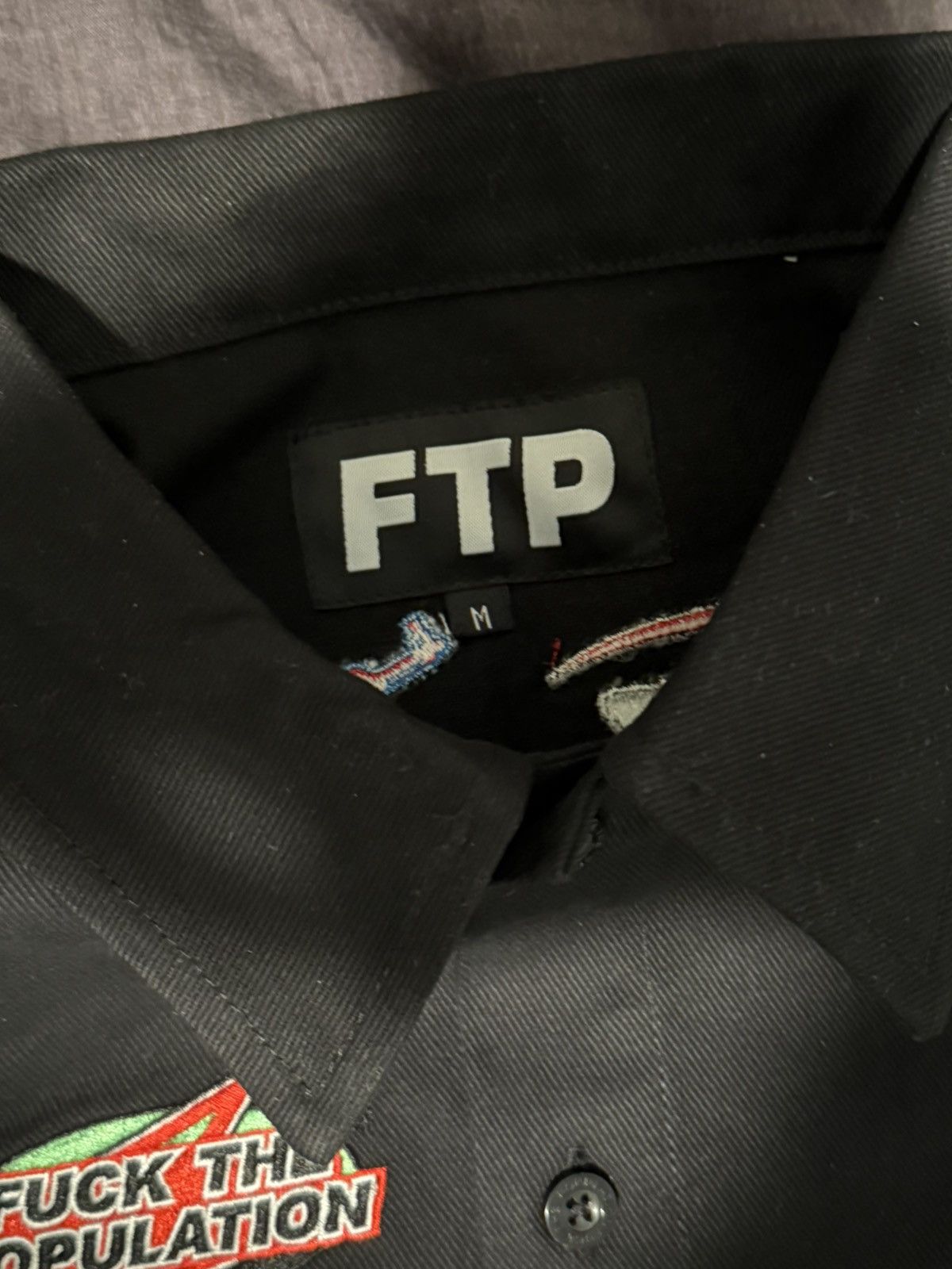 Fuck The Population FTP Raceway Button Up Shirt Medium IN HAND Size US M / EU 48-50 / 2 - 9 Thumbnail