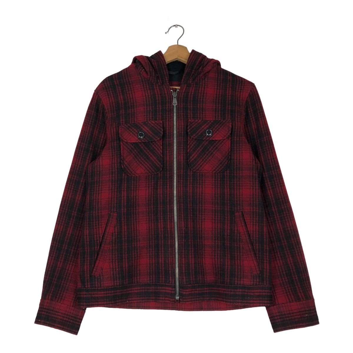 Japanese Brand 🔥VINTAGE BIKER WOOL JACKET GAP TARTAN DESIGN ISSEY MIYAKE Size US M / EU 48-50 / 2 - 13 Thumbnail