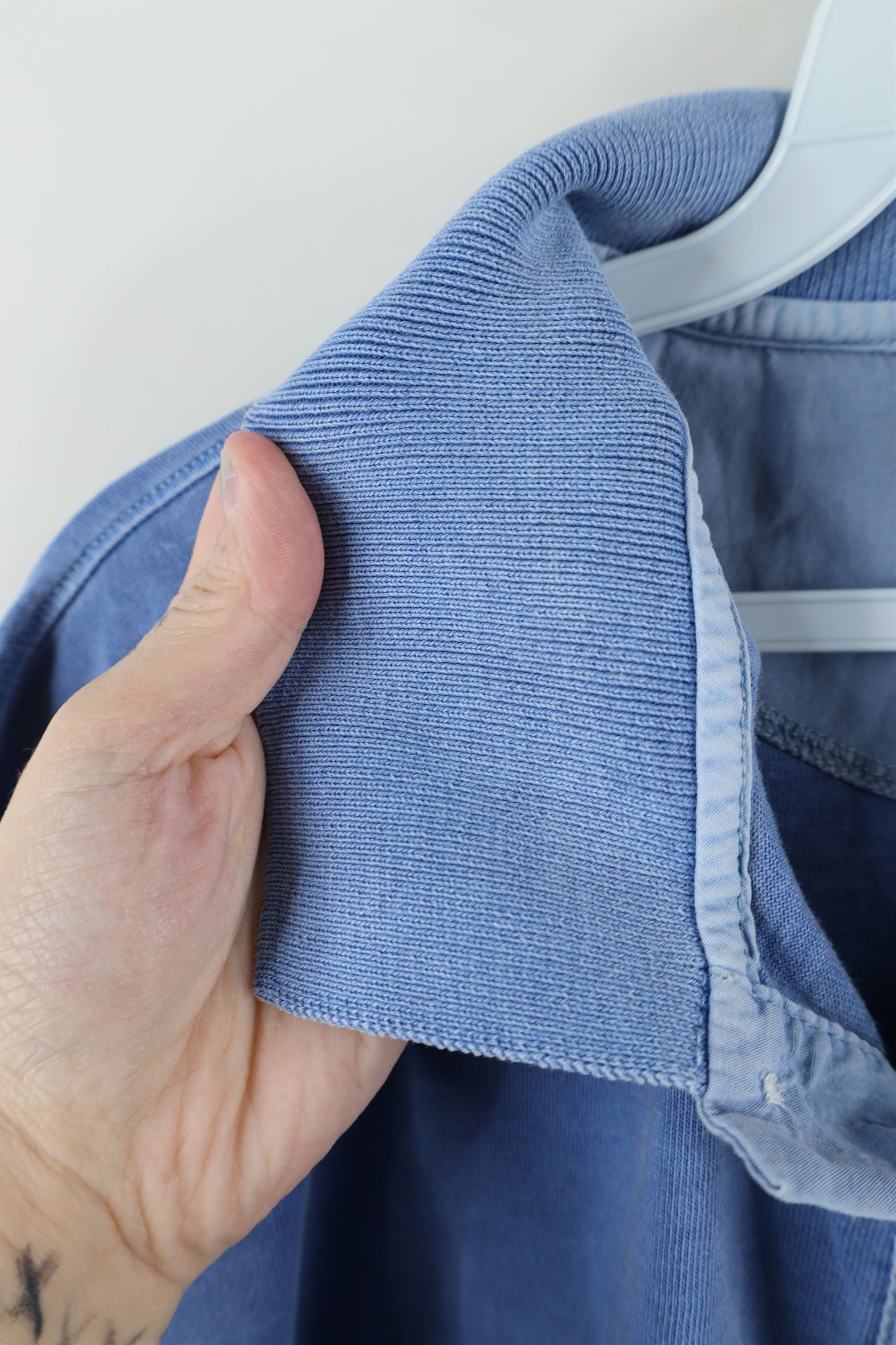 Gap × Vintage Vintage 90s Gap Stonewash Collared Polo Shirt Blue Cotton Size US L / EU 52-54 / 3 - 7 Thumbnail