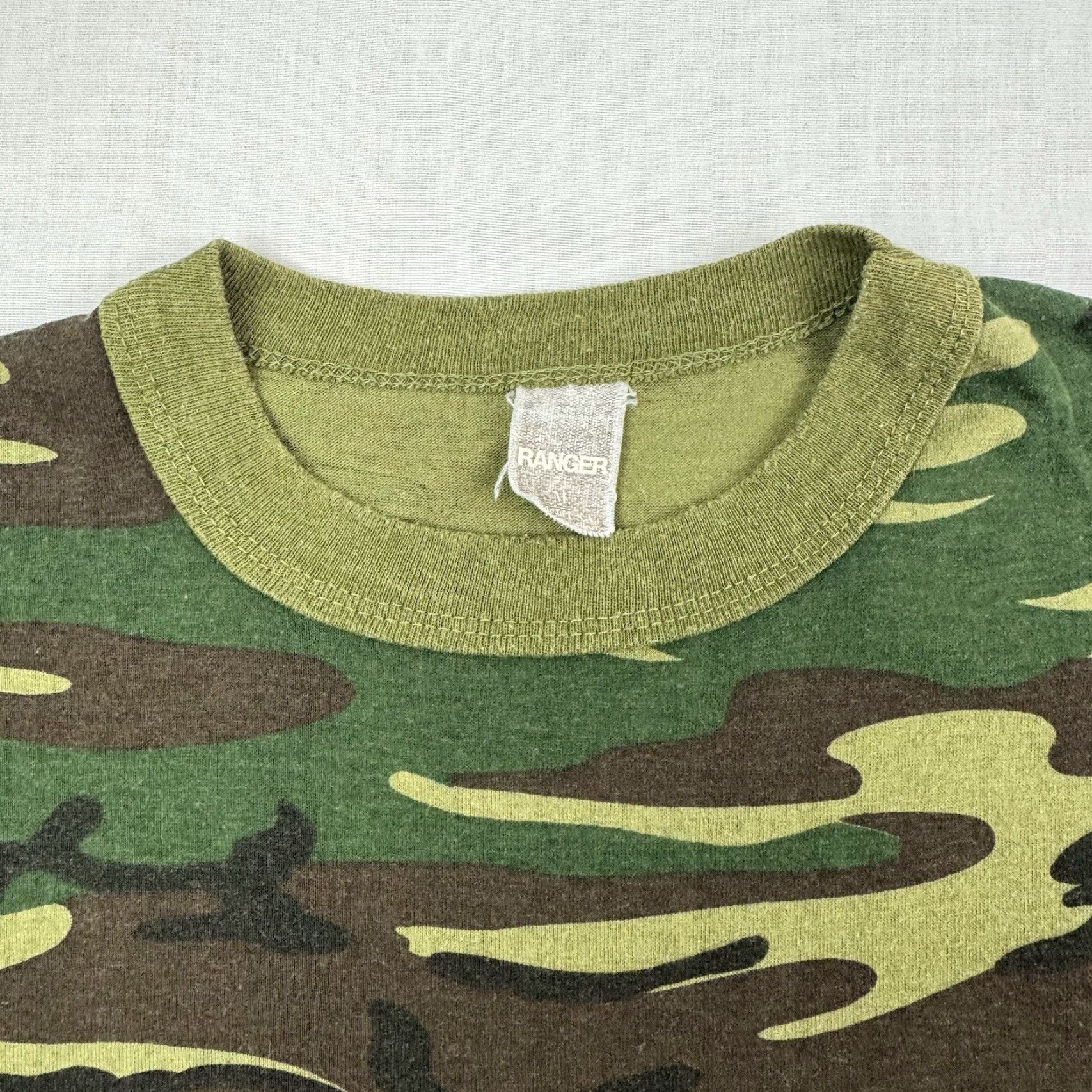 Vintage VINTAGE Ranger T Shirt Camouflage Pocket Adult Medium Hunting Outdoor Nature 80s Made In USA Mens Size US M / EU 48-50 / 2 - 3 Thumbnail