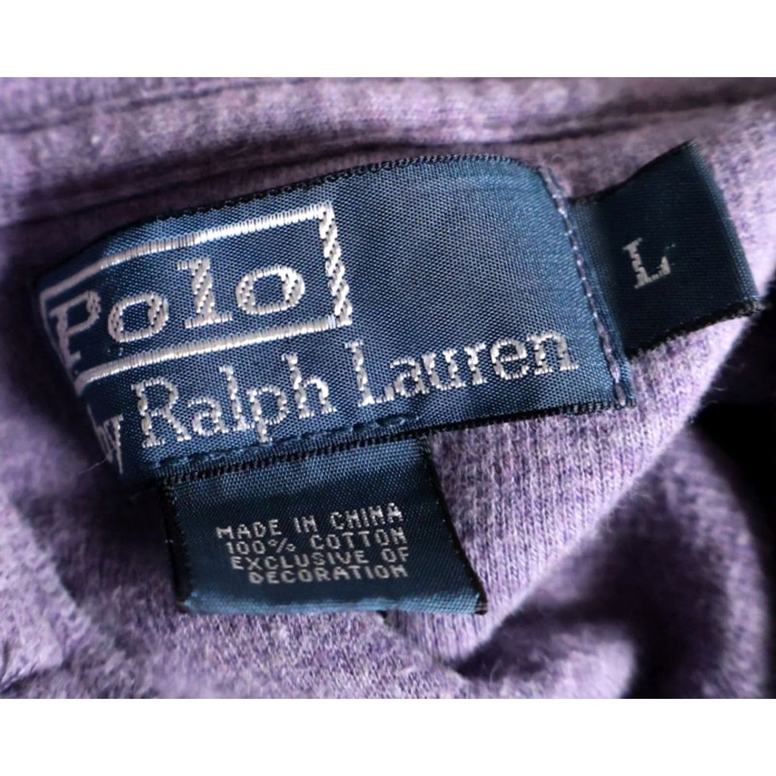 Polo Ralph Lauren Polo Ralph Lauren Sweater Shirt Pullover 1/4-Zip Mens Large Light Purple Cotton Knit Embroidered Pony Vintage Preppy Classic Retro Size US L / EU 52-54 / 3 - 3 Thumbnail