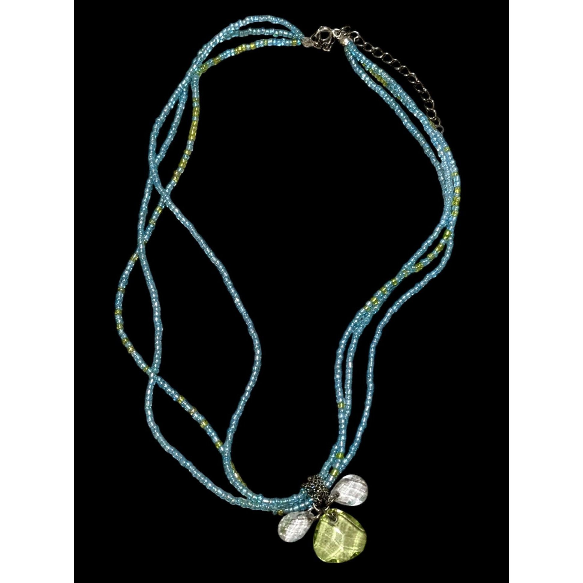 Other Handmade 90s Blue And Green Glass Necklace Size ONE SIZE - 1 Thumbnail