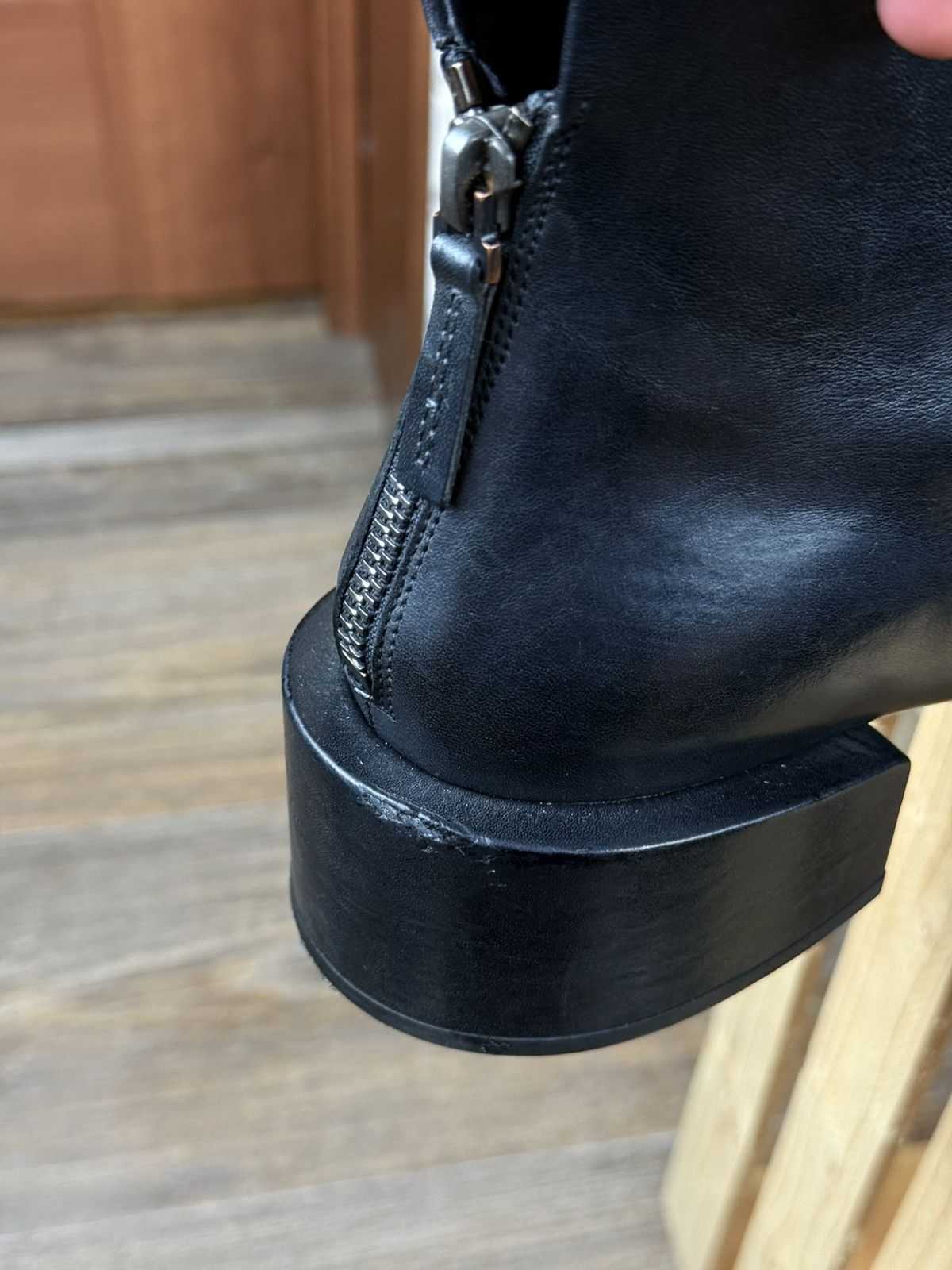 Marsell Marsell Black Leather Basata Ankle Back Zip Boots Size Size US 10 / IT 40 - 9 Thumbnail