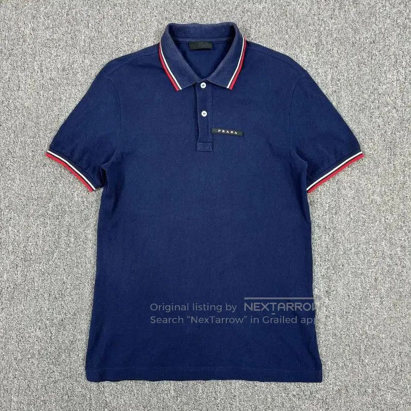 Prada Prada Men's Blue Cotton Polo Shirt. Size US M / EU 48-50 / 2 - 1 Thumbnail