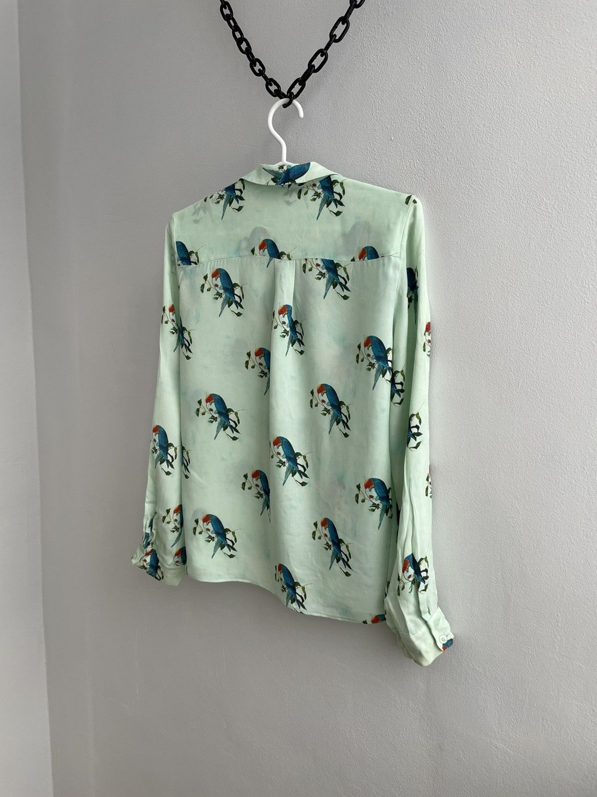 Alice + Olivia Alice + Olivia Long Sleeve Button Front Silk Blend Blouse Size S / US 4 / IT 40 - 12 Thumbnail