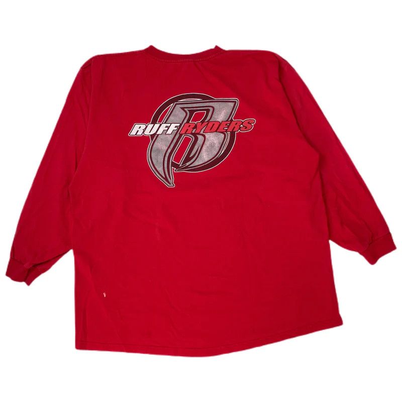 Image of Vintage Ruff Ryders Ryde Or Die Longsleeve in Red, Men's (Size 2XL)