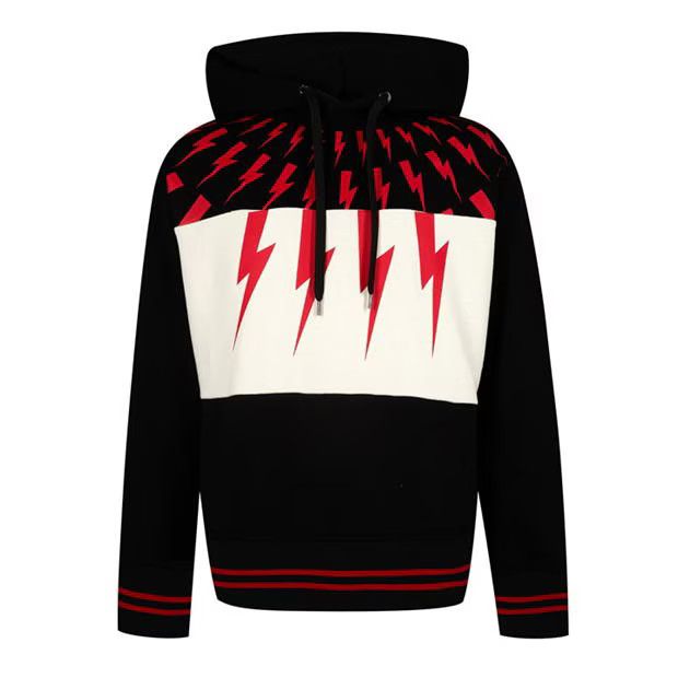 image of Neil Barrett O1G2R1Mq0424 Hoodies In Black & Red in Black/Red, Men's (Size Medium)