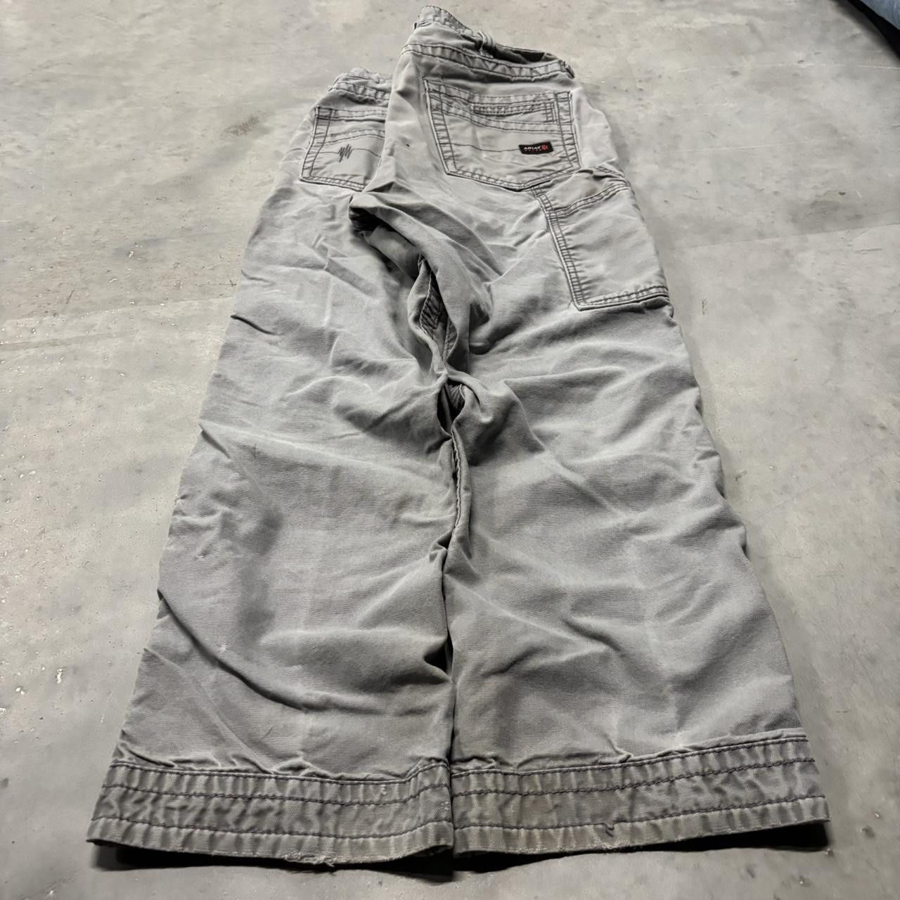 Japanese Brand × Vintage Crazy Vintage Y2K/2000s Faded Grey Streetwear Workwear Carpenter Pants! Size US 34 / EU 50 - 4 Thumbnail