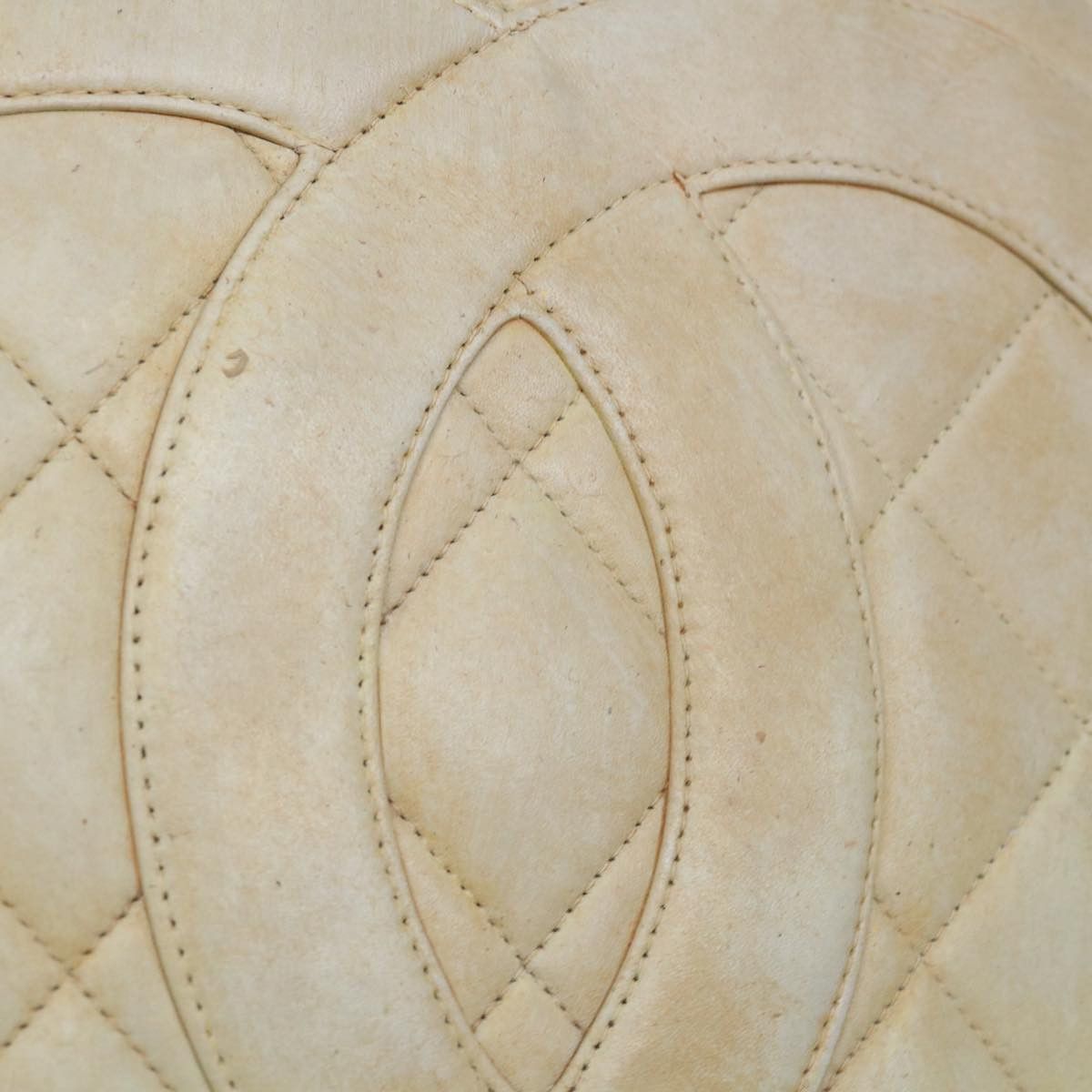 Chanel CHANEL Tote Bag Lamb Skin Beige CC Size ONE SIZE - 15 Thumbnail