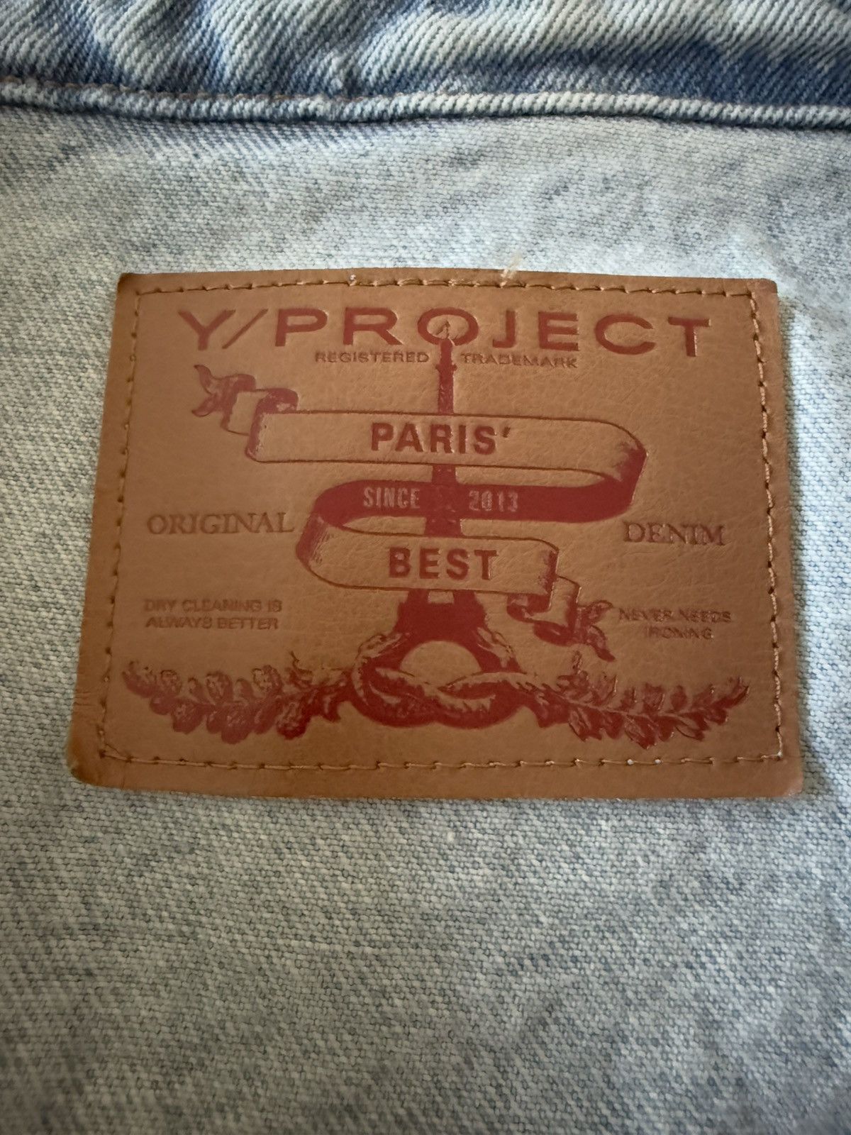 Y/Project 22AW Pinched Logo Denim Shirt Blue XS Size US XS / EU 42 / 0 - 5 Thumbnail