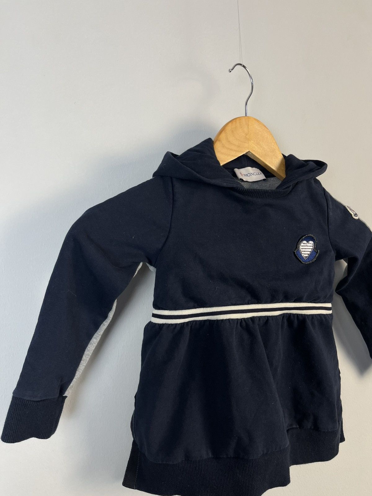 Moncler Moncler Kid`s Luxury Cotton Hooded Dress Size XXS / US 00 / IT 34 - 2 Thumbnail