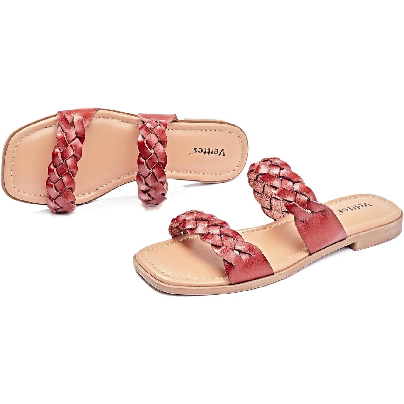 Other Veittes Women's Size 9.5 Brown Faux Leather Slide Sandals Size US 9.5 / IT 39.5 - 2 Thumbnail