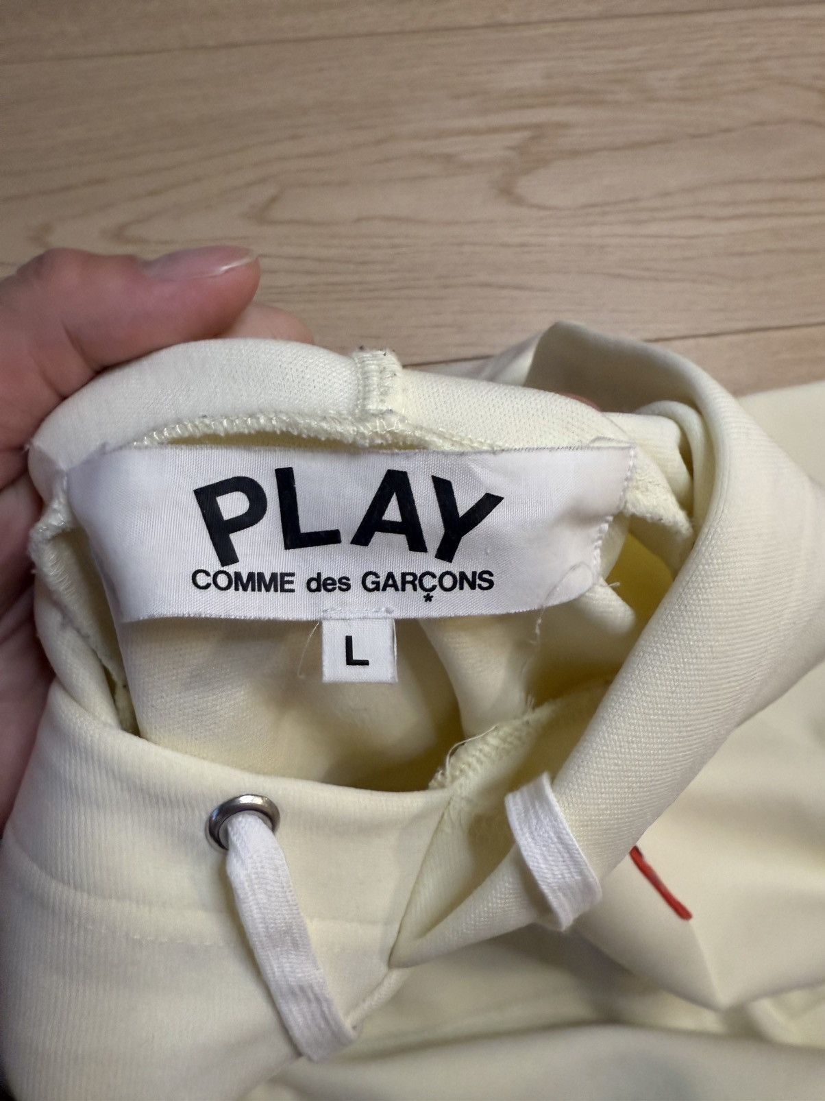 Commes Des Garcons Beige Hoodie