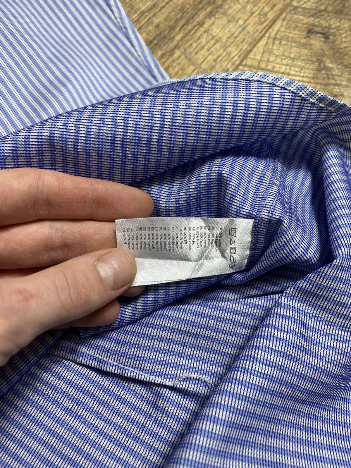 Eton Eton Contemporary Fit Blue Striped Dress Shirt Premium Cotto Size US L / EU 52-54 / 3 - 3 Thumbnail