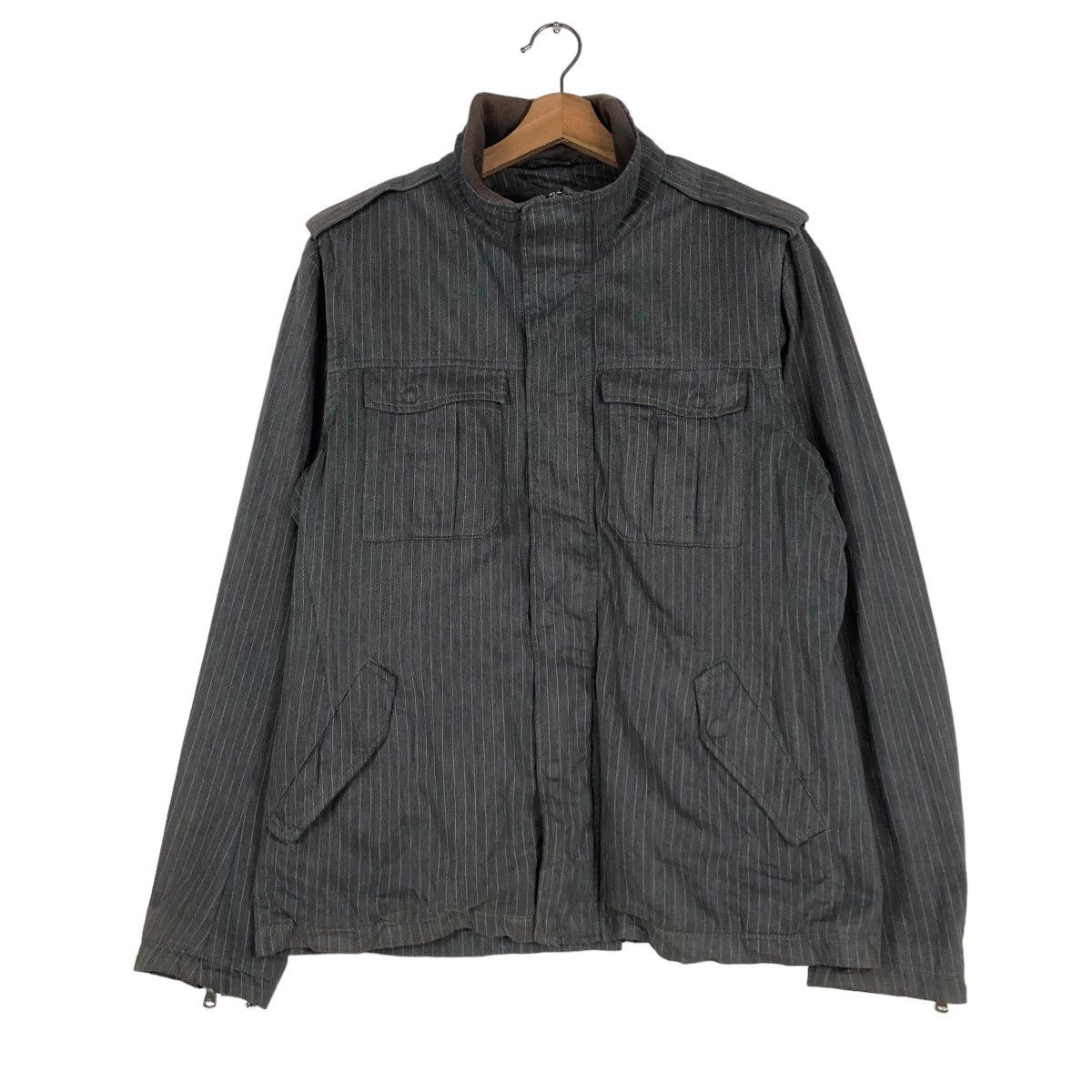 Japanese Brand VINTAGE HICKORY CHORE JACKET SHIPS JAPAN CARGO MULTI POCKET Size US L / EU 52-54 / 3 - 2 Thumbnail