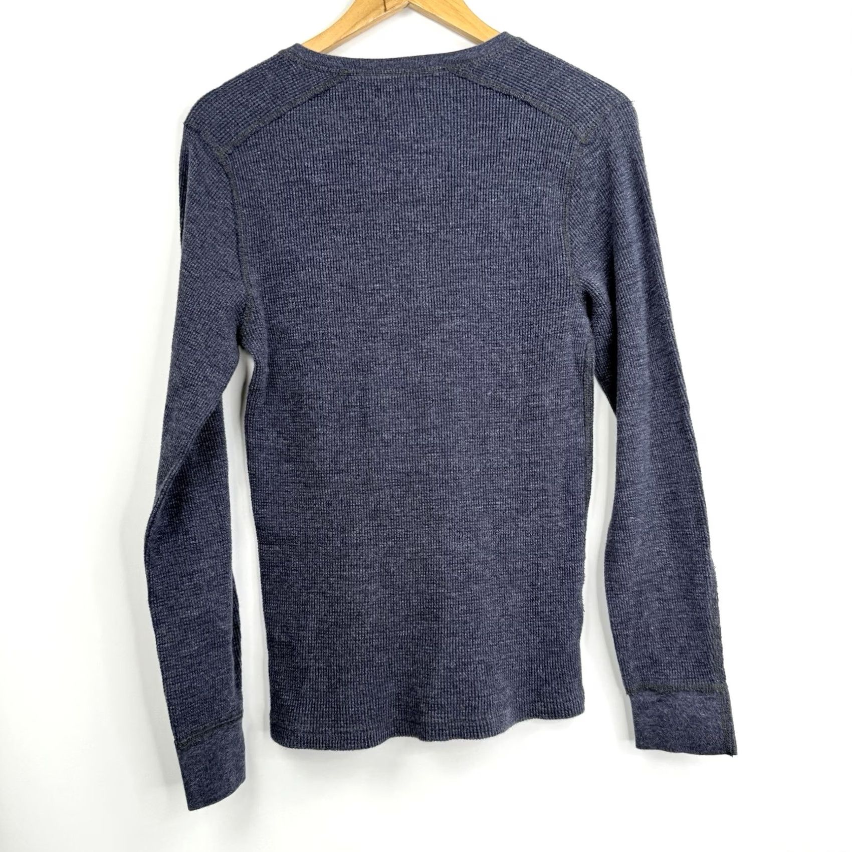 Wallace & Barnes VINTAGE Wallace Barnes Henley Thermal Shirt Mens S Navy Blue All Cotton Knit 90s Retro City Hipster Outdoor Thermal Shirt Mens XS-? Size US S / EU 44-46 / 1 - 8 Thumbnail