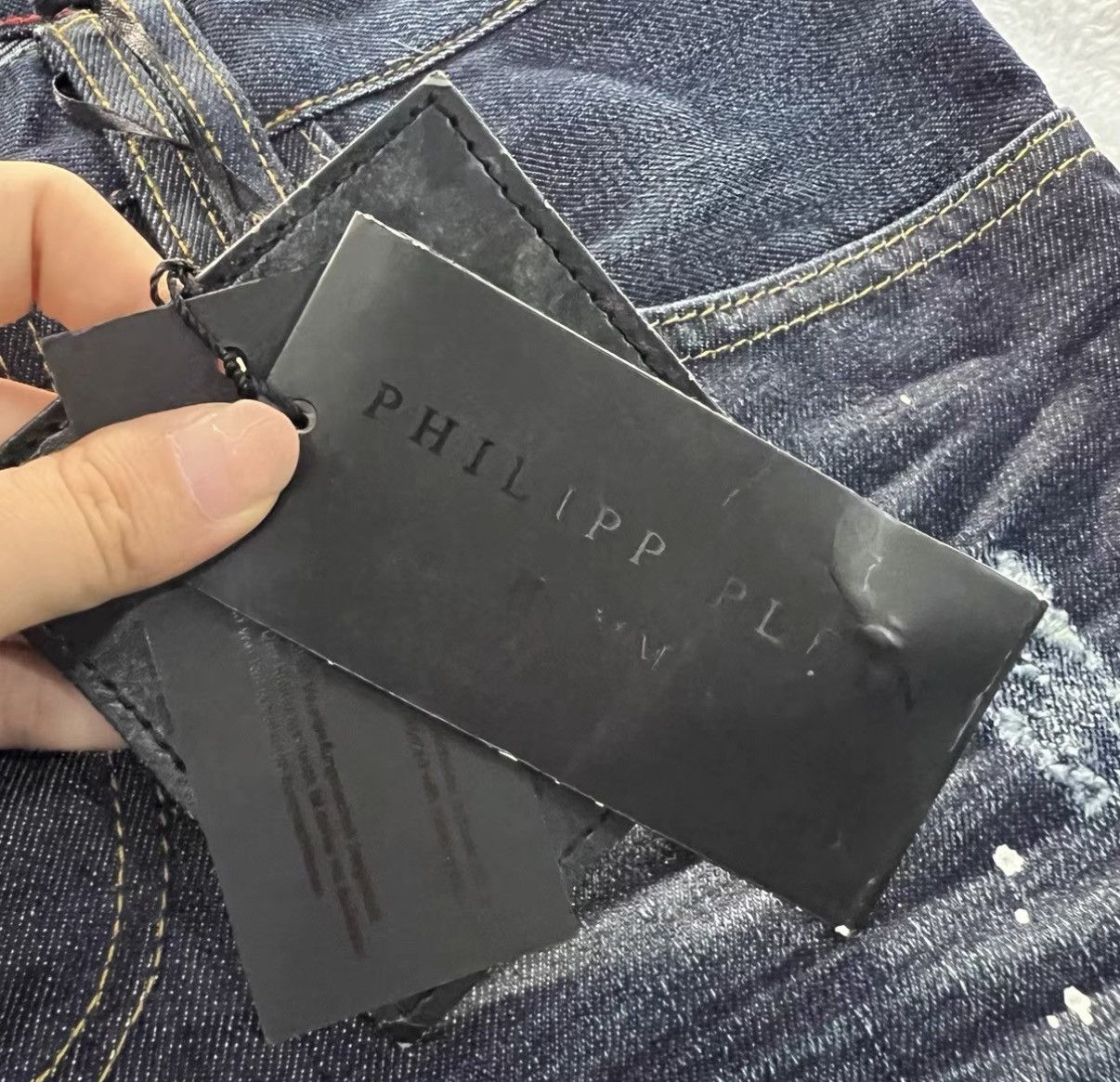 Philipp Plein Philipp Plein Dark Blue Distressed Denim Shorts J41 Size US 31 - 4 Thumbnail