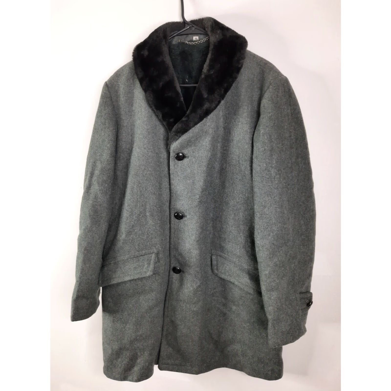Greats VINTAGE Great Western Coat Wool Green 40 WoolLining Faux Fur Collar Men Size 40 Regular Coat Size US XXS / EU 40 - 7 Thumbnail