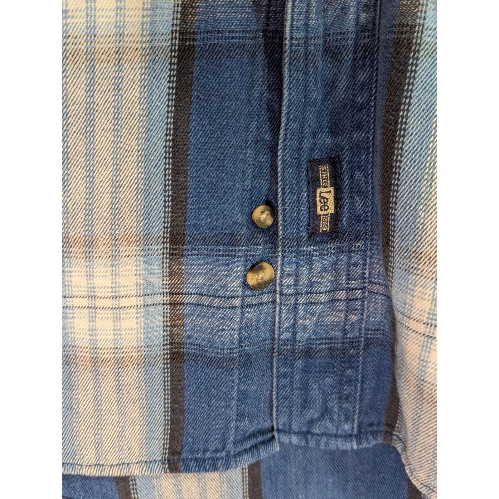 Lee Vintage Lee Blue Plaid Flannel Shirt L Triple Stitched Size US L / EU 52-54 / 3 - 3 Thumbnail