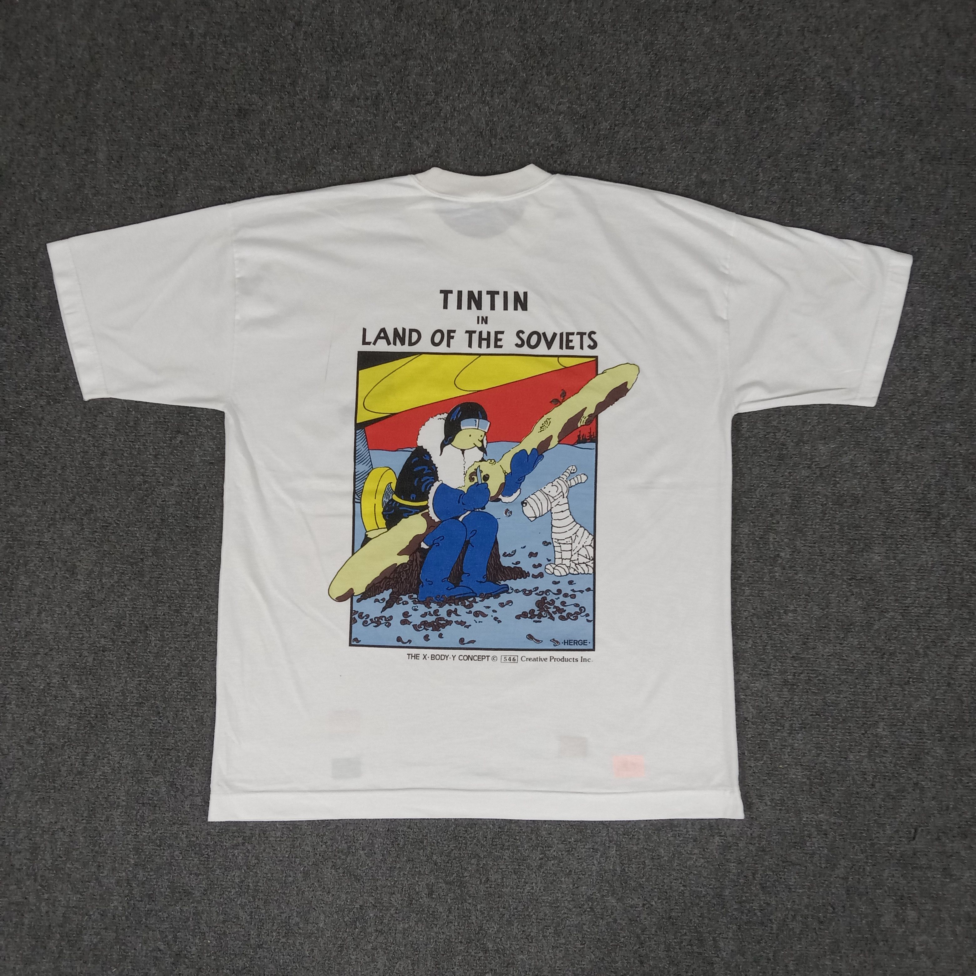 Cartoon Network × Vintage Tintin In Land Of The Soviets Cartoon Movie Tshirt Size US L / EU 52-54 / 3 - 1 Thumbnail