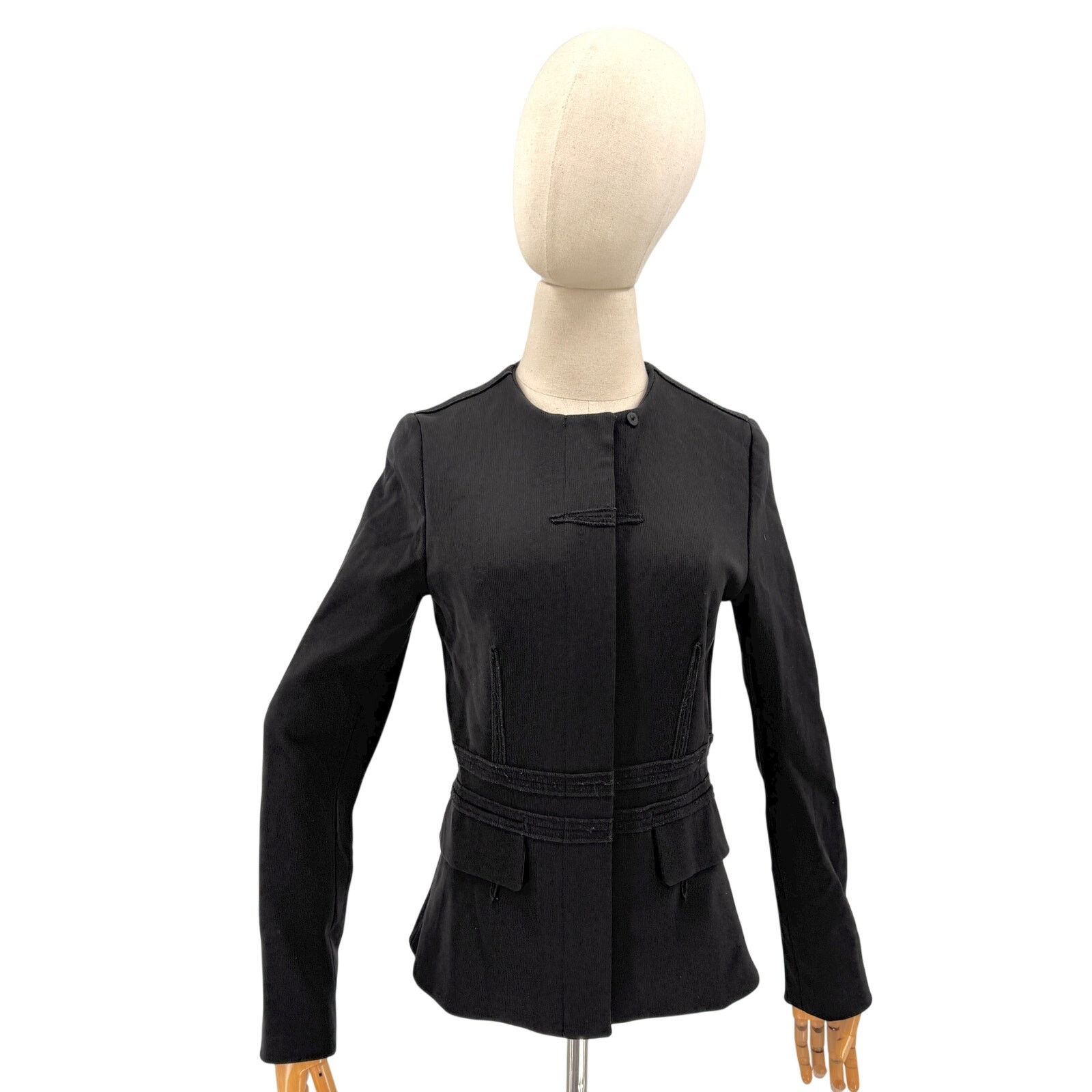 Gianfranco Ferre Vintage Y2K Black Technical Structured Peplum Zip Jacket Size M / US 6-8 / IT 42-44 - 1 Thumbnail