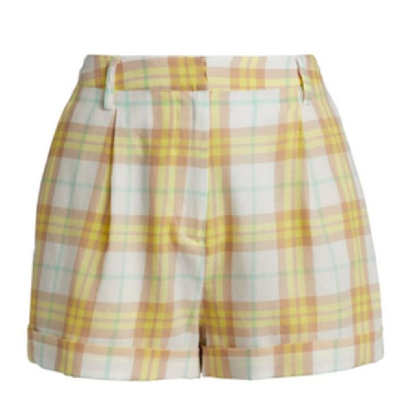 Rag & Bone Rag & Bone Ivy Pleated Plaid Shorts Yellow size 8 Size 29" - 1 Thumbnail
