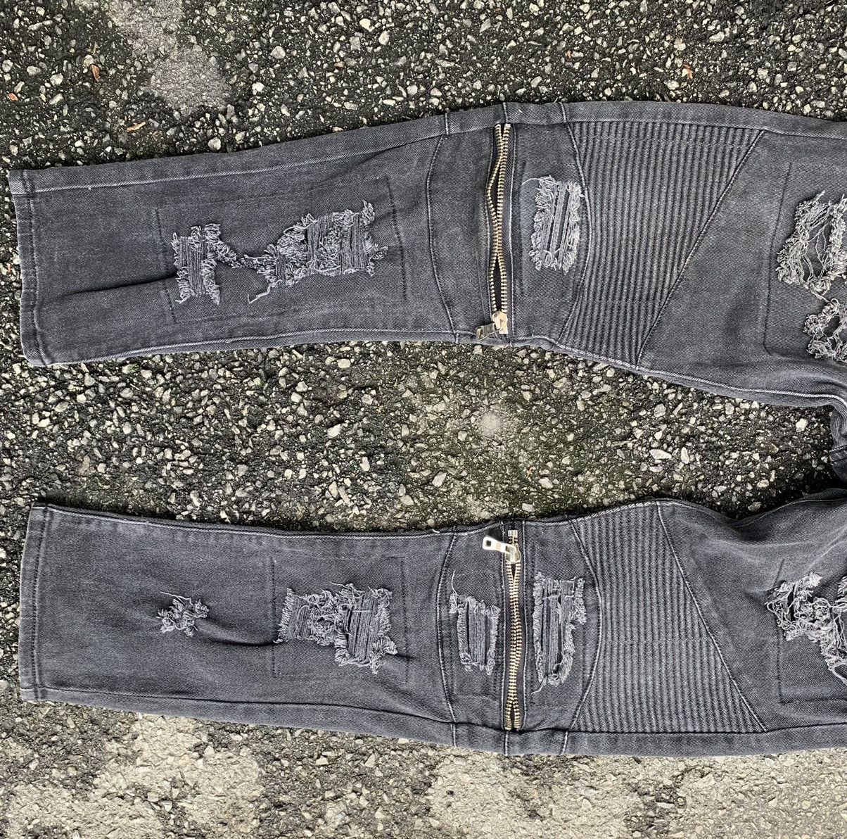Other Distressed 8IGHTH/DSTRKT Multizipper Biker Streching Denim Size US 37 - 19 Thumbnail