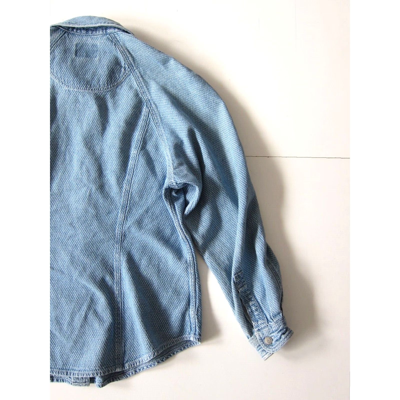 Dockers VINTAGE Dockers 100% Textured Cotton Button Down Long Sleeve Denim Jean Shirt M Size M / US 6-8 / IT 42-44 - 7 Thumbnail