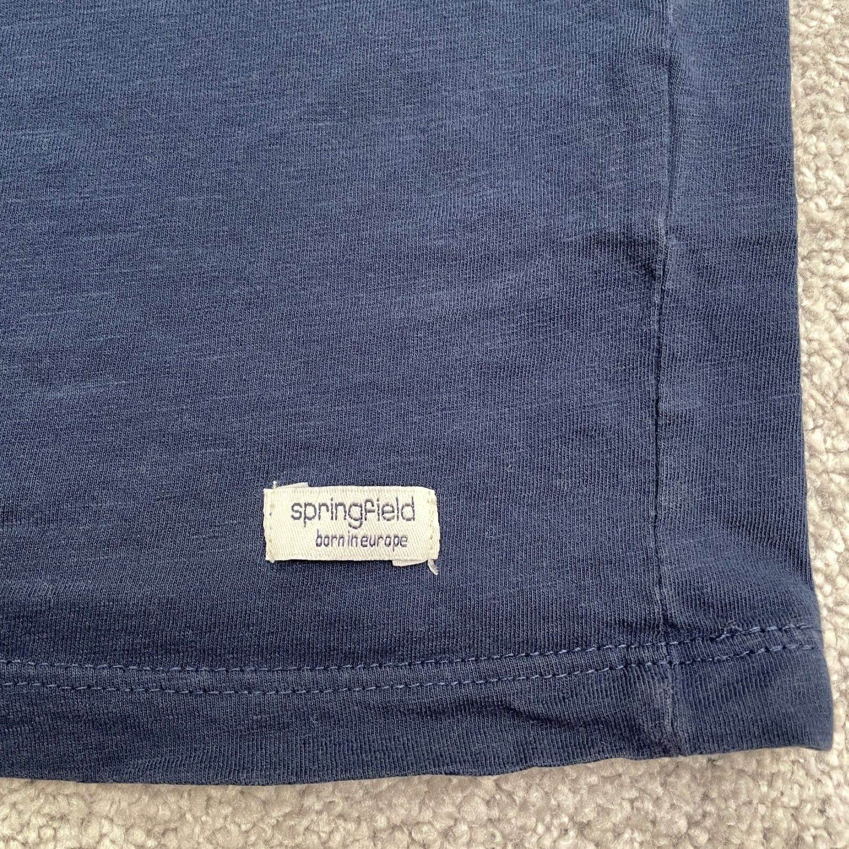 Springfield Springfield Mens Long Sleeve Cotton T-Shirt Navy Blue Crew Neck 90s Vintage Outdoor Casual Size US M / EU 48-50 / 2 - 5 Thumbnail