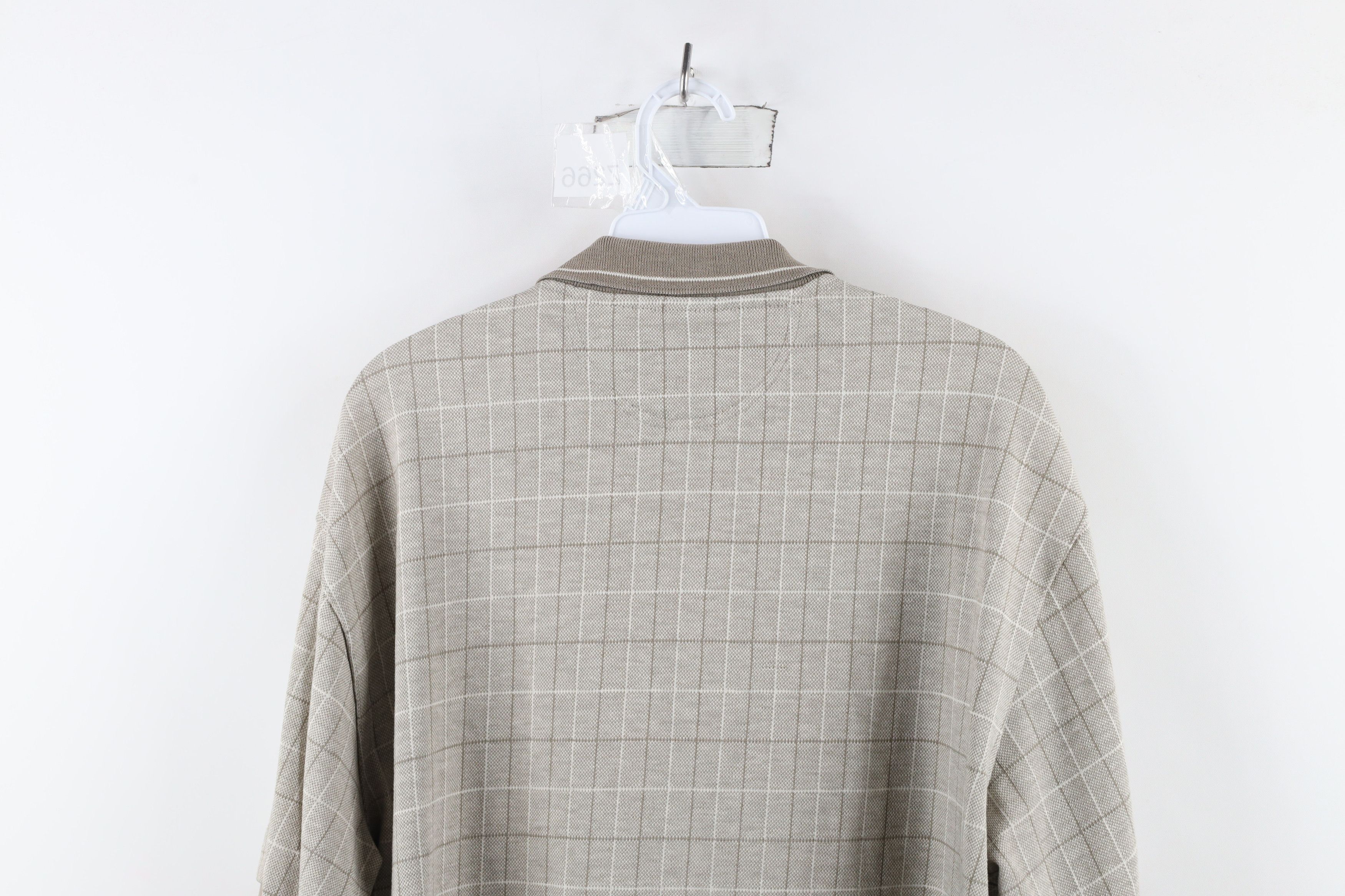 Vintage Vintage 90s Streetwear Knit Collared Golf Polo Shirt Plaid Size US L / EU 52-54 / 3 - 10 Thumbnail