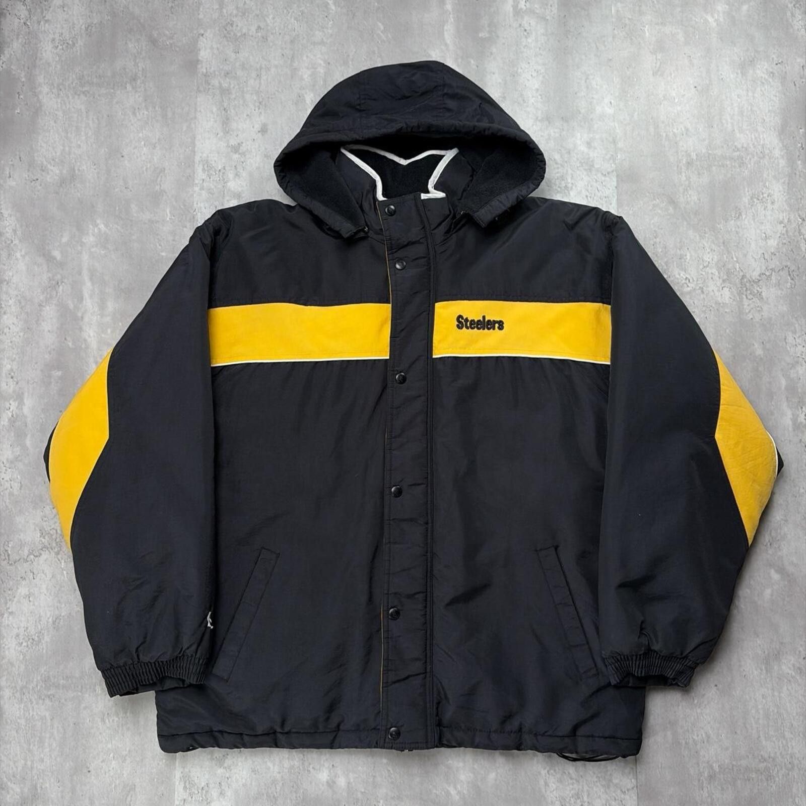 NFL Vintage Pittsburgh Steelers Spotlight Hooded Puffer Jacket Size US L / EU 52-54 / 3 - 1 Thumbnail