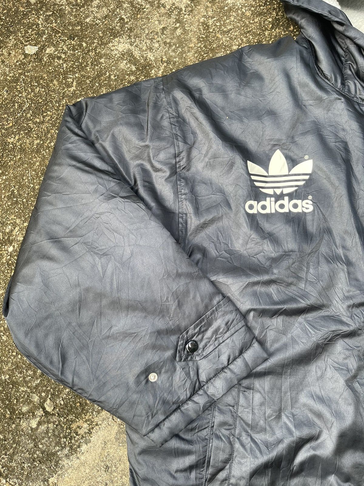 Adidas Vintage Adidas Trefoil Hooded Coach Jacket (Fleece-Lined) Size US L / EU 52-54 / 3 - 12 Thumbnail