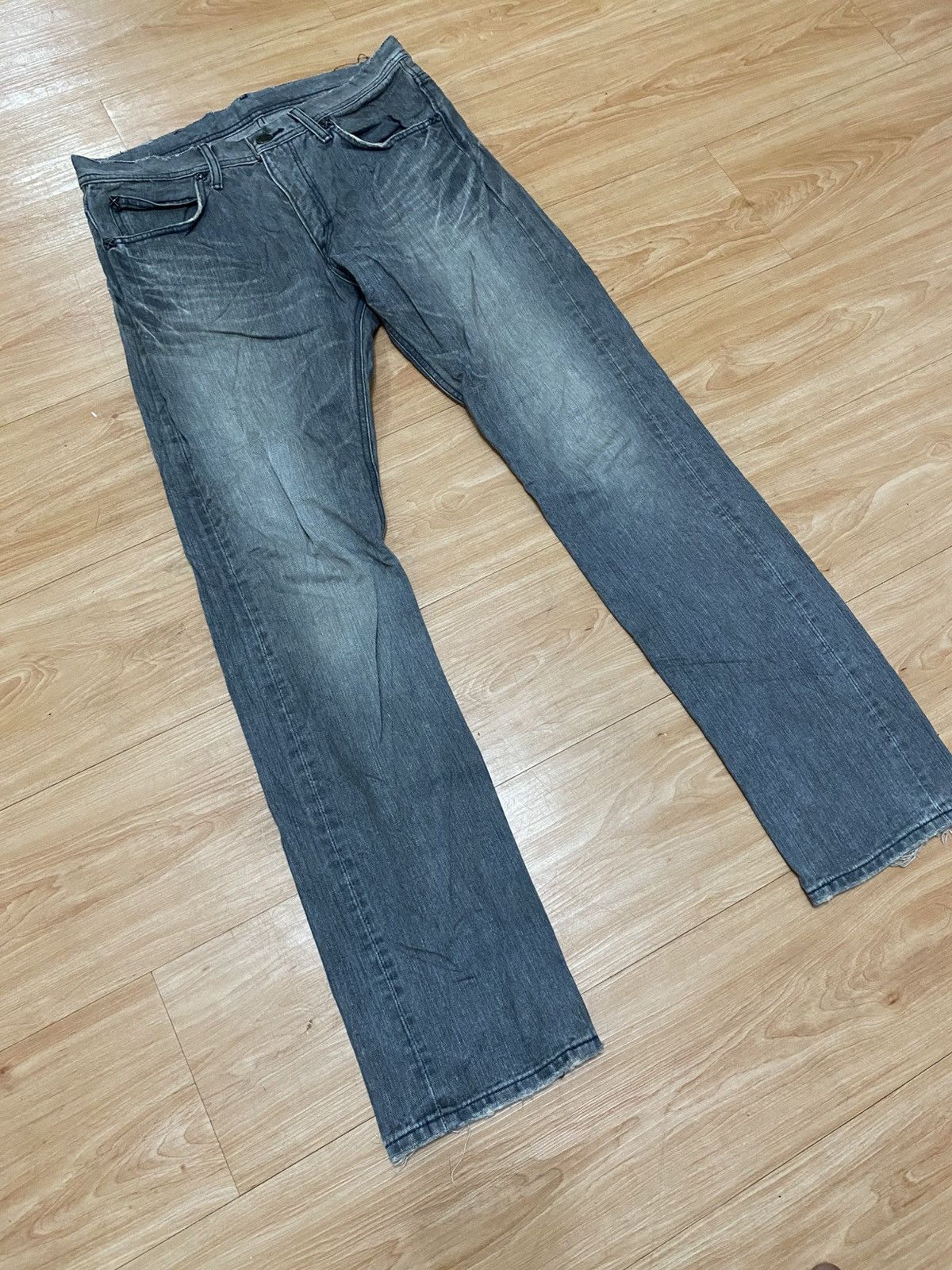 Lee × Vintage Vintage lee rider black faded distressed denim Size US 33 - 3 Thumbnail