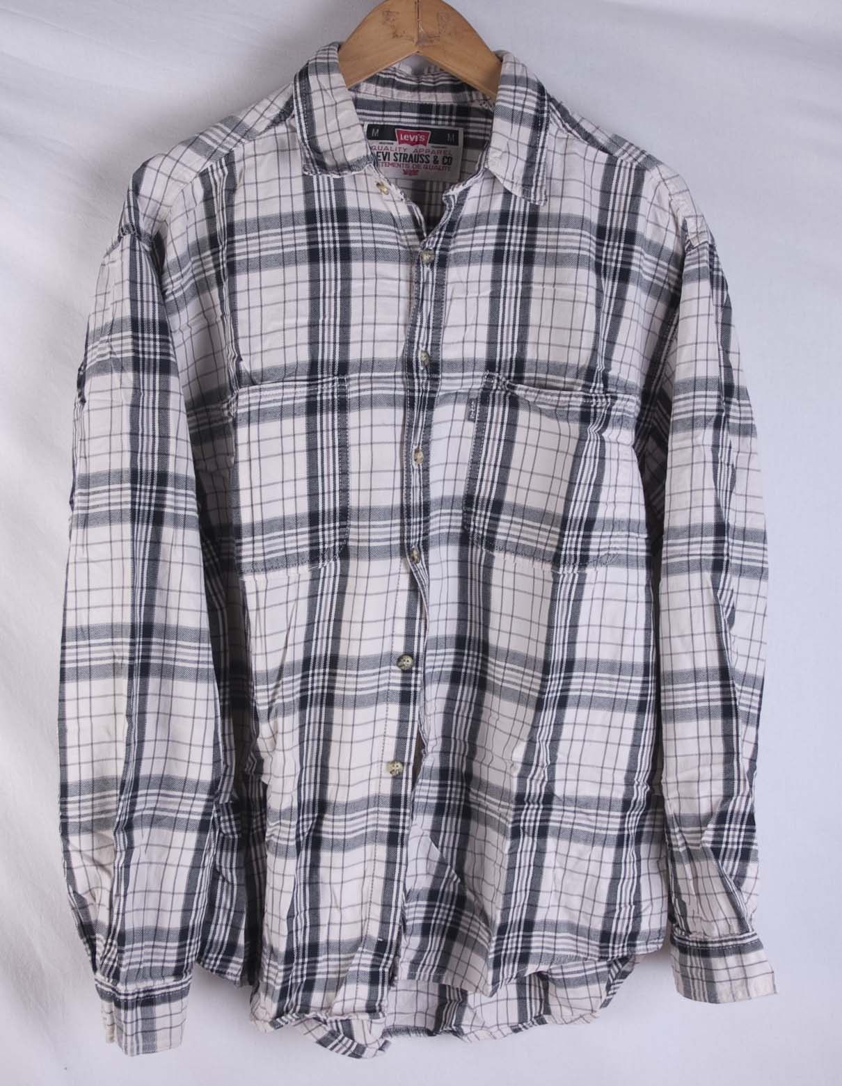 Levi's Levis Shirt Flannel Size M White / Gray Plaid Size US M / EU 48-50 / 2 - 2 Thumbnail