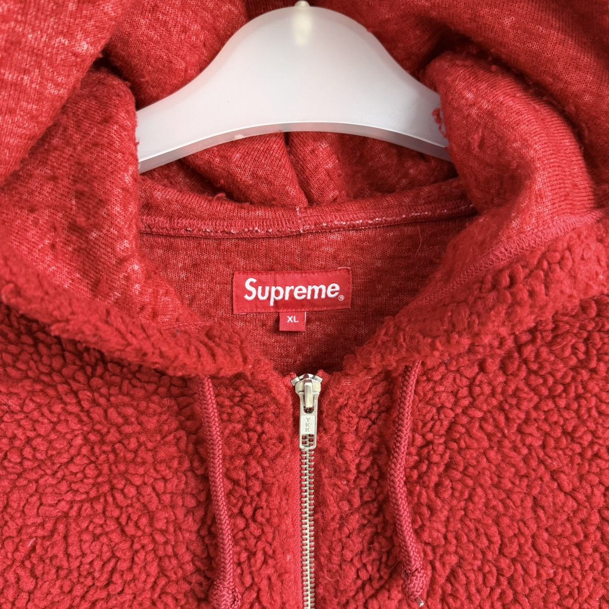 Supreme Supreme Deep Pile Sherpa Fleece Quarter-Zip Hoodie Red XL Size US XL / EU 56 / 4 - 5 Thumbnail