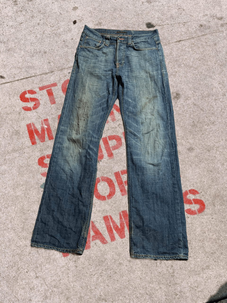 Nudie Jeans Nudie streetwear Men's Jeans Slim Fit Straight Dark Blue Size US 32 / EU 48 - 1 Thumbnail