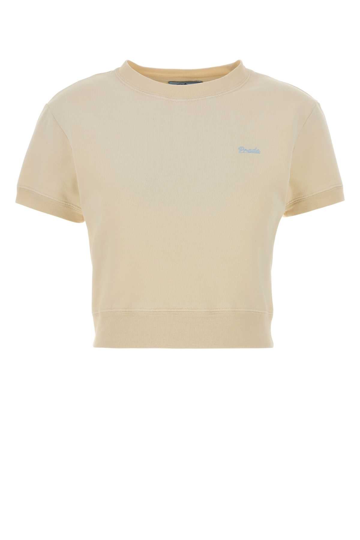 Prada Pastel Yellow Cotton T-Shirt Size M / US 6-8 / IT 42-44 - 1 Thumbnail