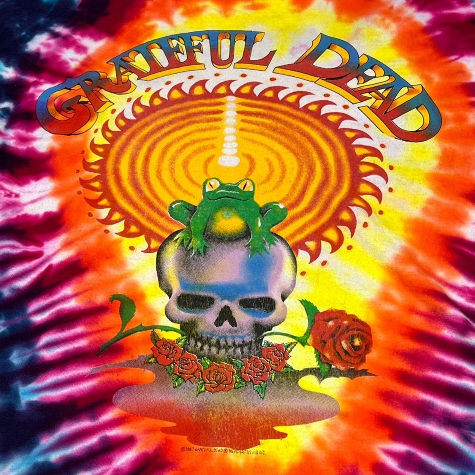 Band Tees Vintage GRATEFUL DEAD 1987 Frog Tie Dye Shirt - RARE CLEAN! Size US L / EU 52-54 / 3 - 3 Thumbnail