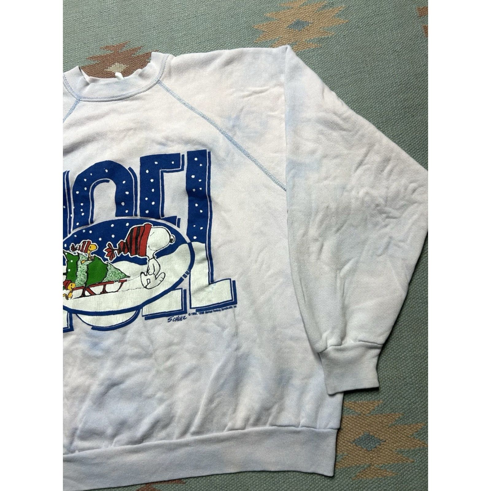 Peanuts VINTAGE 80s Snoopy Christmas Noel Peanuts Cartoon Crewneck Sweatshirt Adult XL Blue Pullover Men Mens Size US XL / EU 56 / 4 - 4 Thumbnail