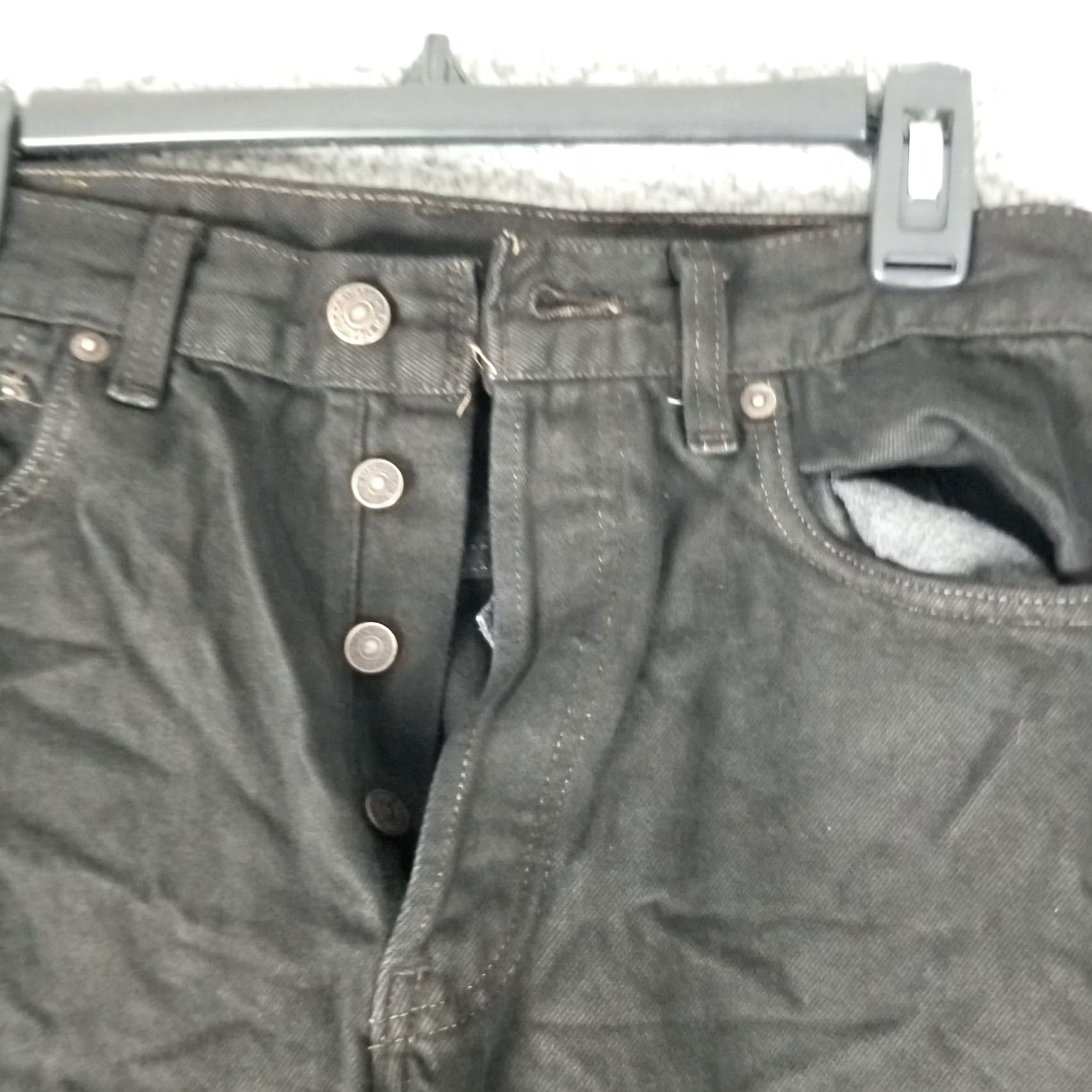 Levi's Levi's 501XX Jeans Black Denim Button Fly Vintage Men's 29x26 Big & Tall 100% Cotton 5-Pocket 90s Theme Mens Size US 29 - 2 Thumbnail