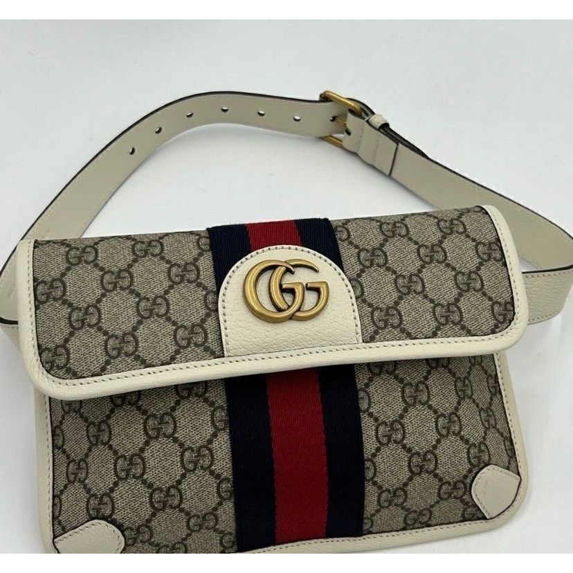Gucci Gucci brown/white GG canvas webOphedia Belt bag 80cm/32" Size ONE SIZE - 12 Thumbnail