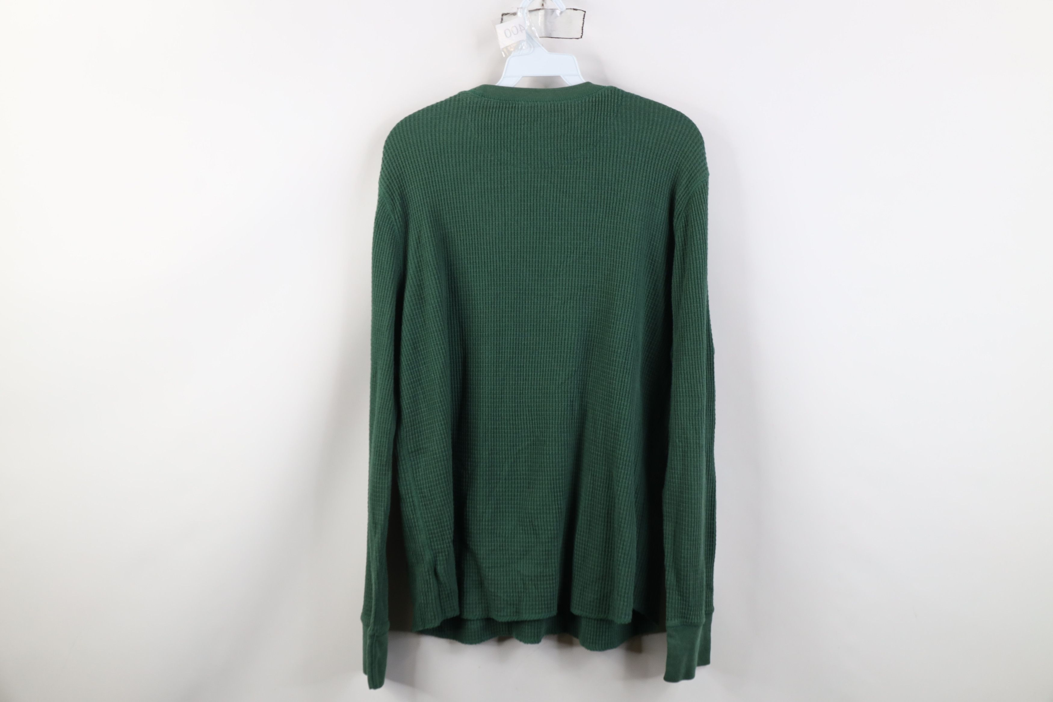 Gap Vintage Y2K Gap Waffle Knit Long Sleeve T-Shirt Green Size US L / EU 52-54 / 3 - 10 Thumbnail
