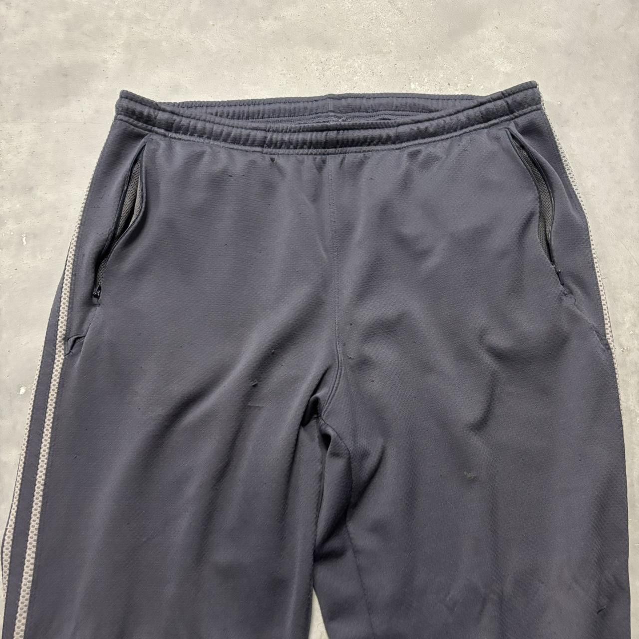 Nike × Vintage Crazy Vintage Y2K/2000s Grey Nike Swoosh Striped Drill Skater Essential Track Pants! Size US 34 / EU 50 - 3 Thumbnail