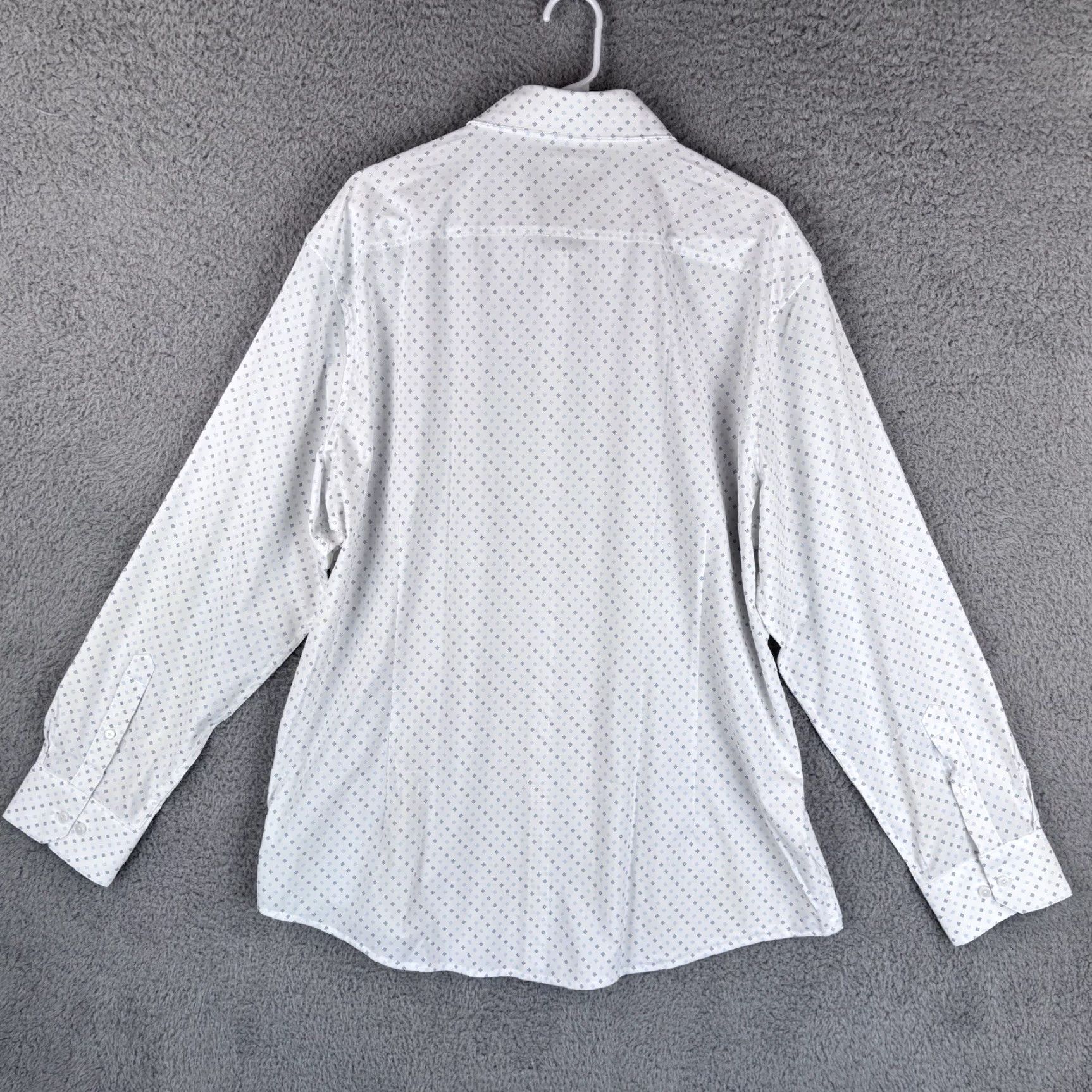 Mizzen+Main Mizzen+Main Shirt Men 2XL Collared Button-Up Geometric Check Plaid White Slim Performance USA Made Size US XXL / EU 58 / 5 - 6 Thumbnail