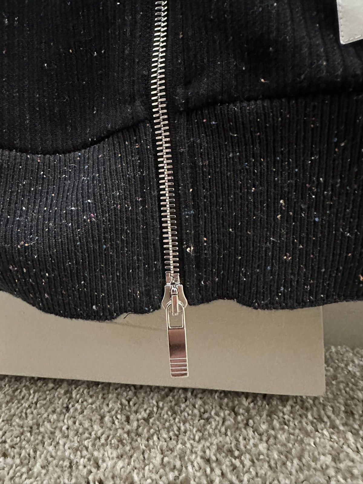 Thom Browne Black Flecked Knit Zip-Up Hoodie Men's Size US M / EU 48-50 / 2 - 7 Thumbnail